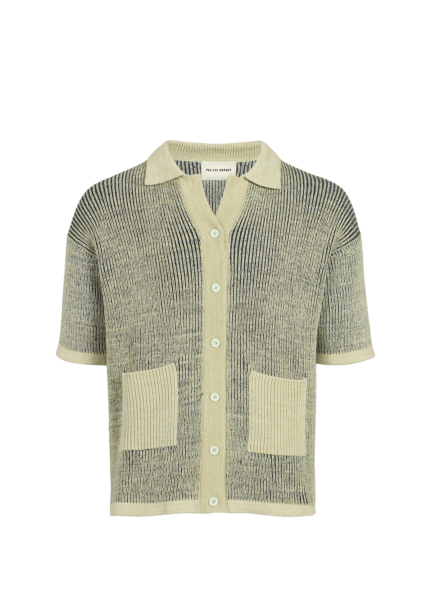 Short-sleeved cotton knit shirt PAS UNE MARQUE Blue