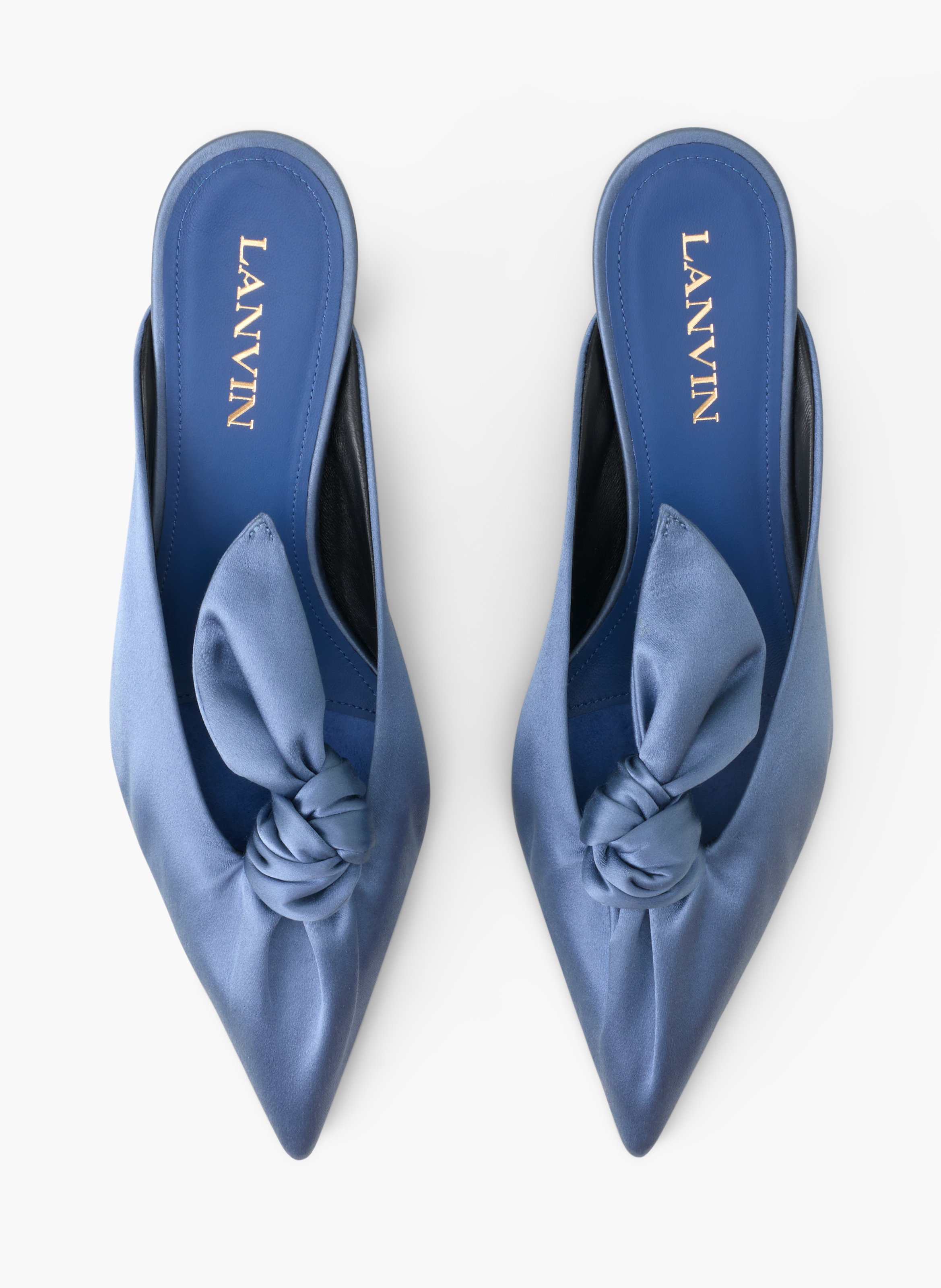 Mule à talon midnight step noeud en satin LANVIN Bleu