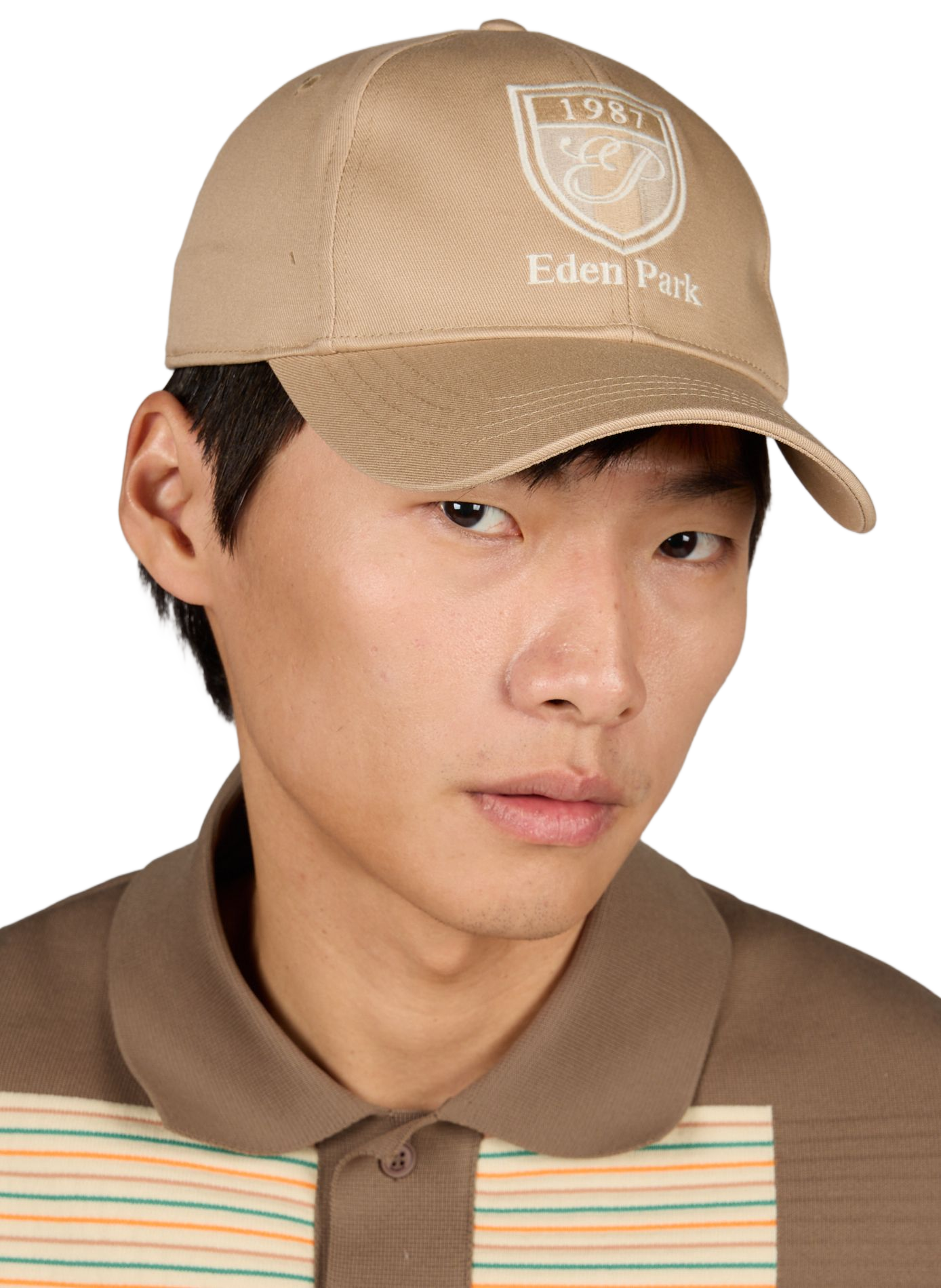 Cap with embroidered cotton twill patch EDEN PARK Blue