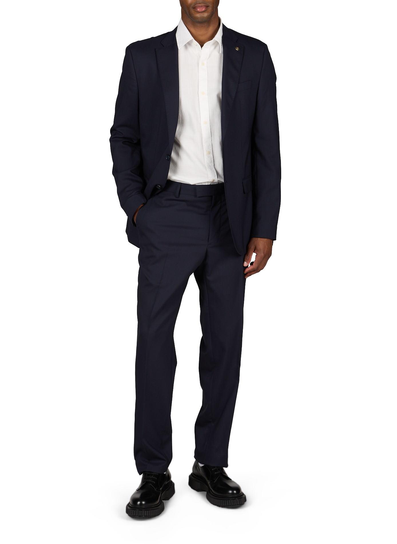 Solid virgin wool blend blazer PIERRE CARDIN Blue