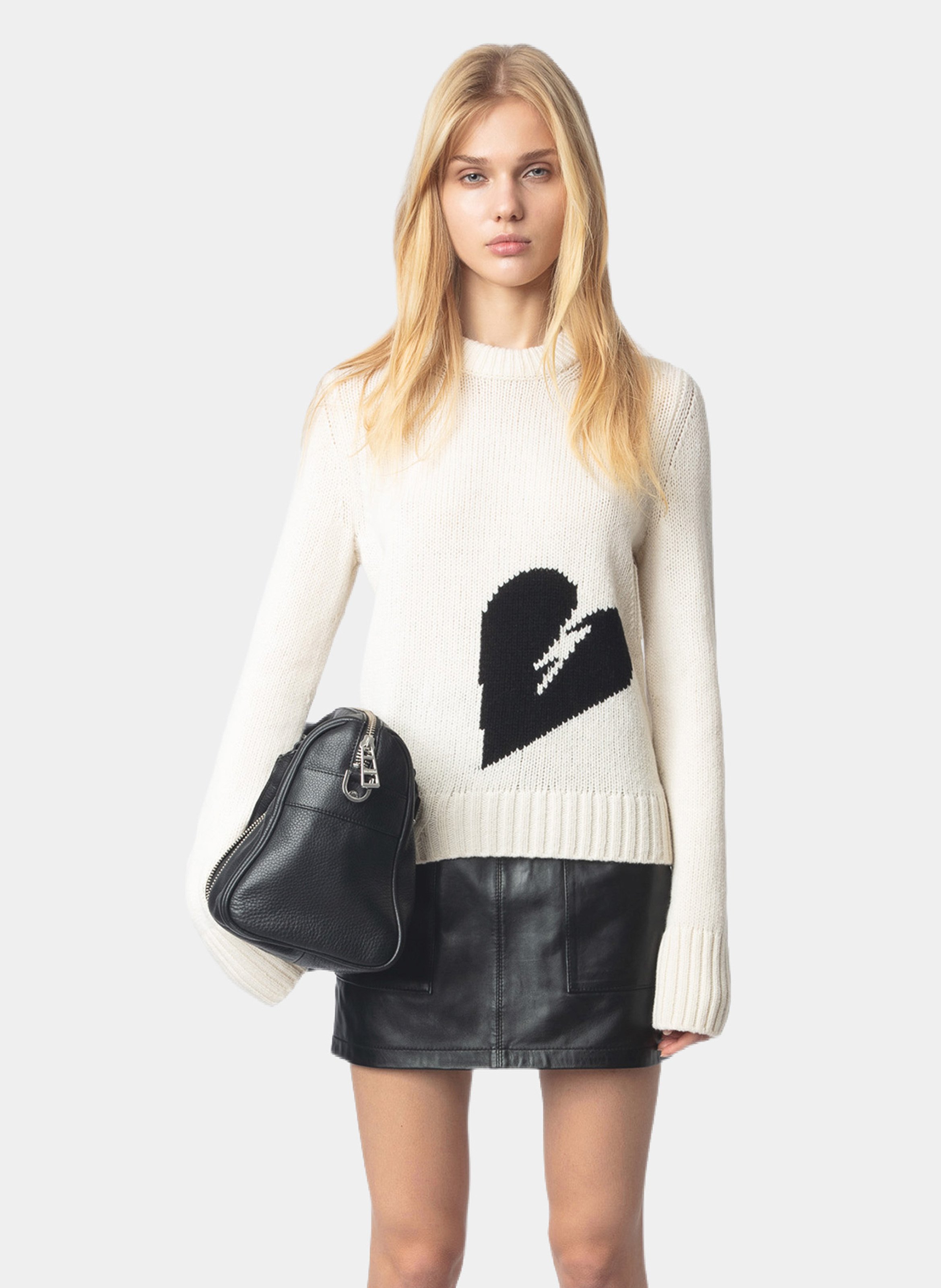 Pull droit en laine jacquard almy ZADIG&VOLTAIRE Beige