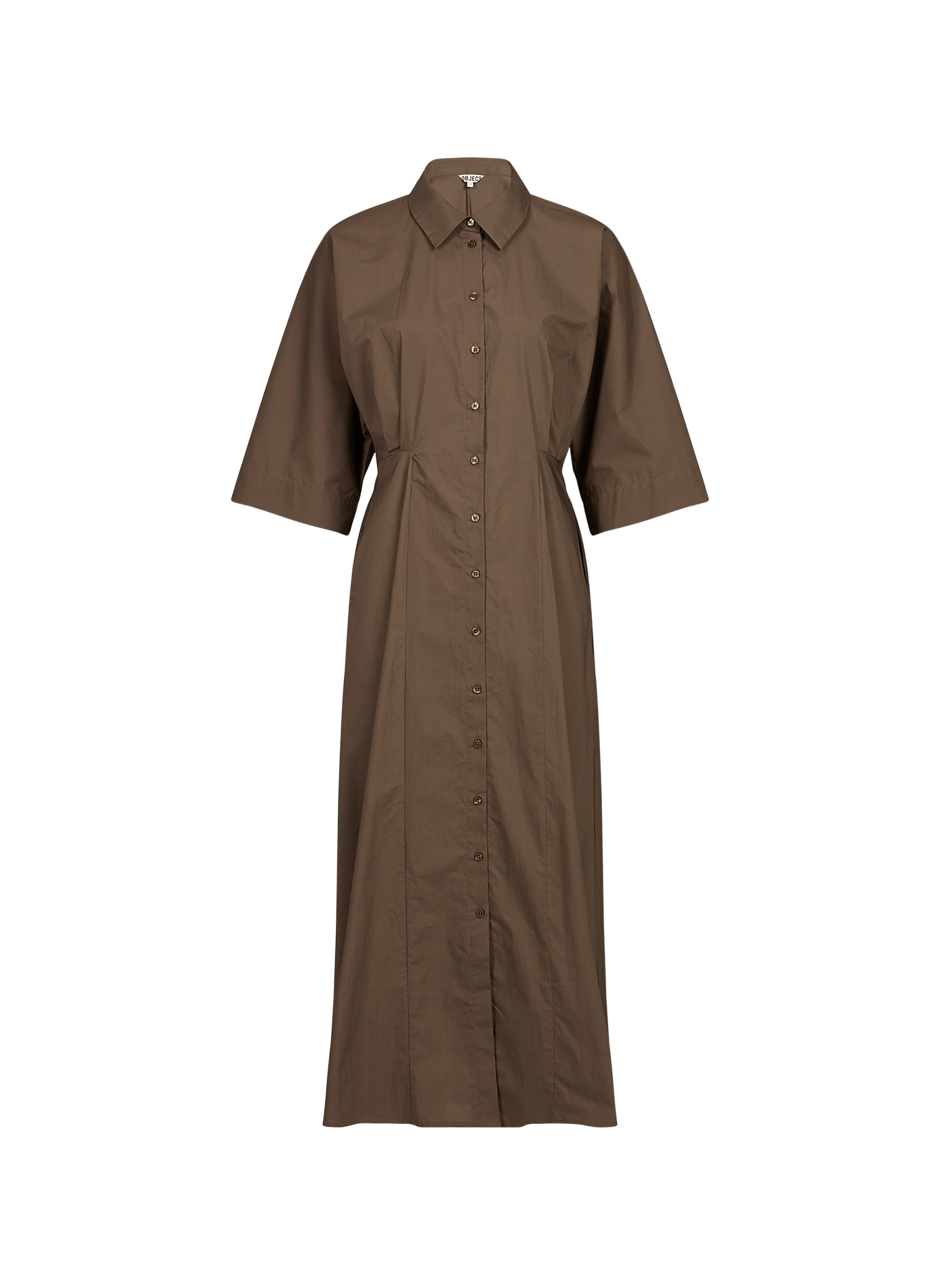 Objelly cotton shirt dress OBJECT Brown