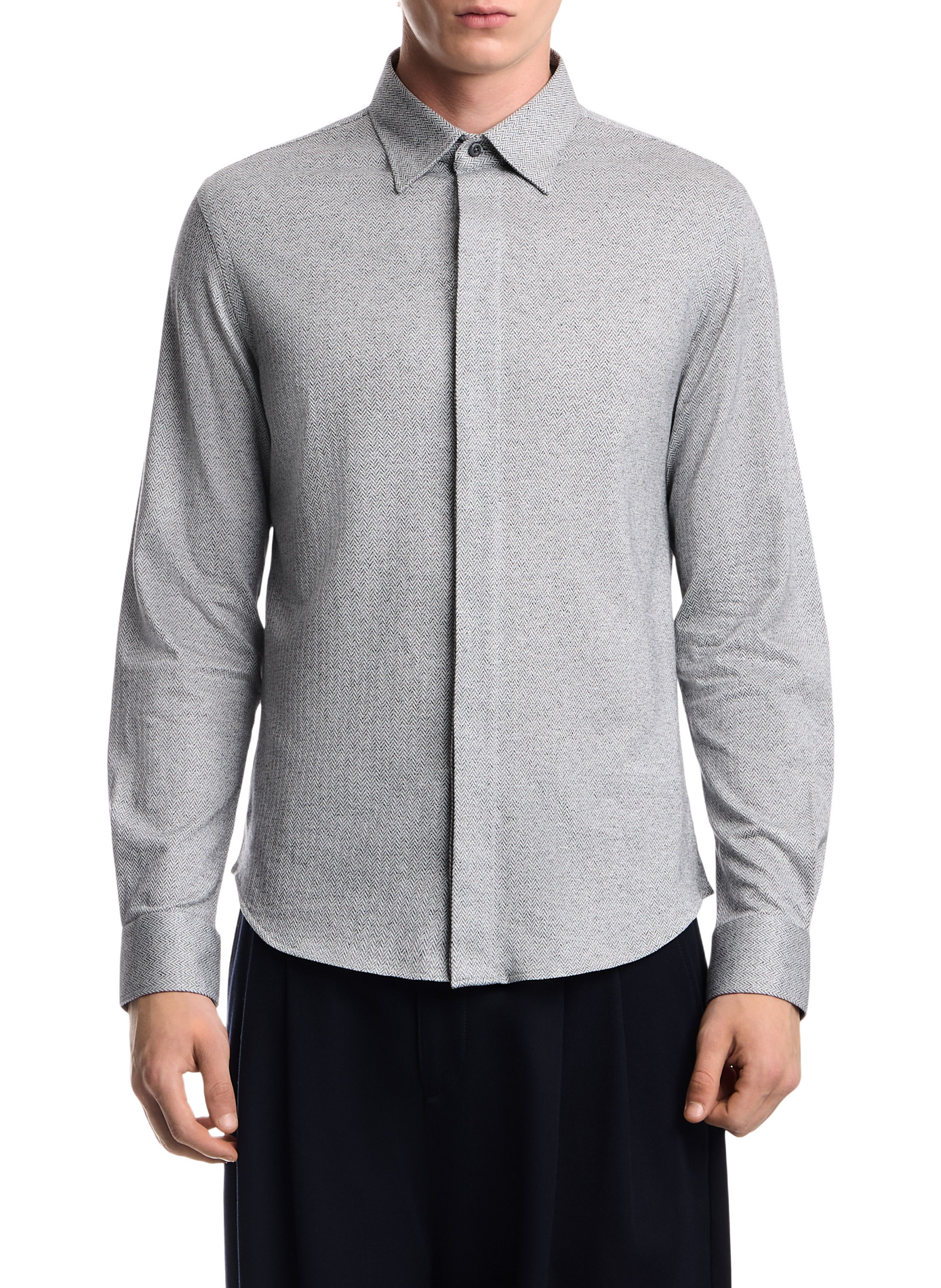 Straight Chevron Shirt EMPORIO ARMANI Grey