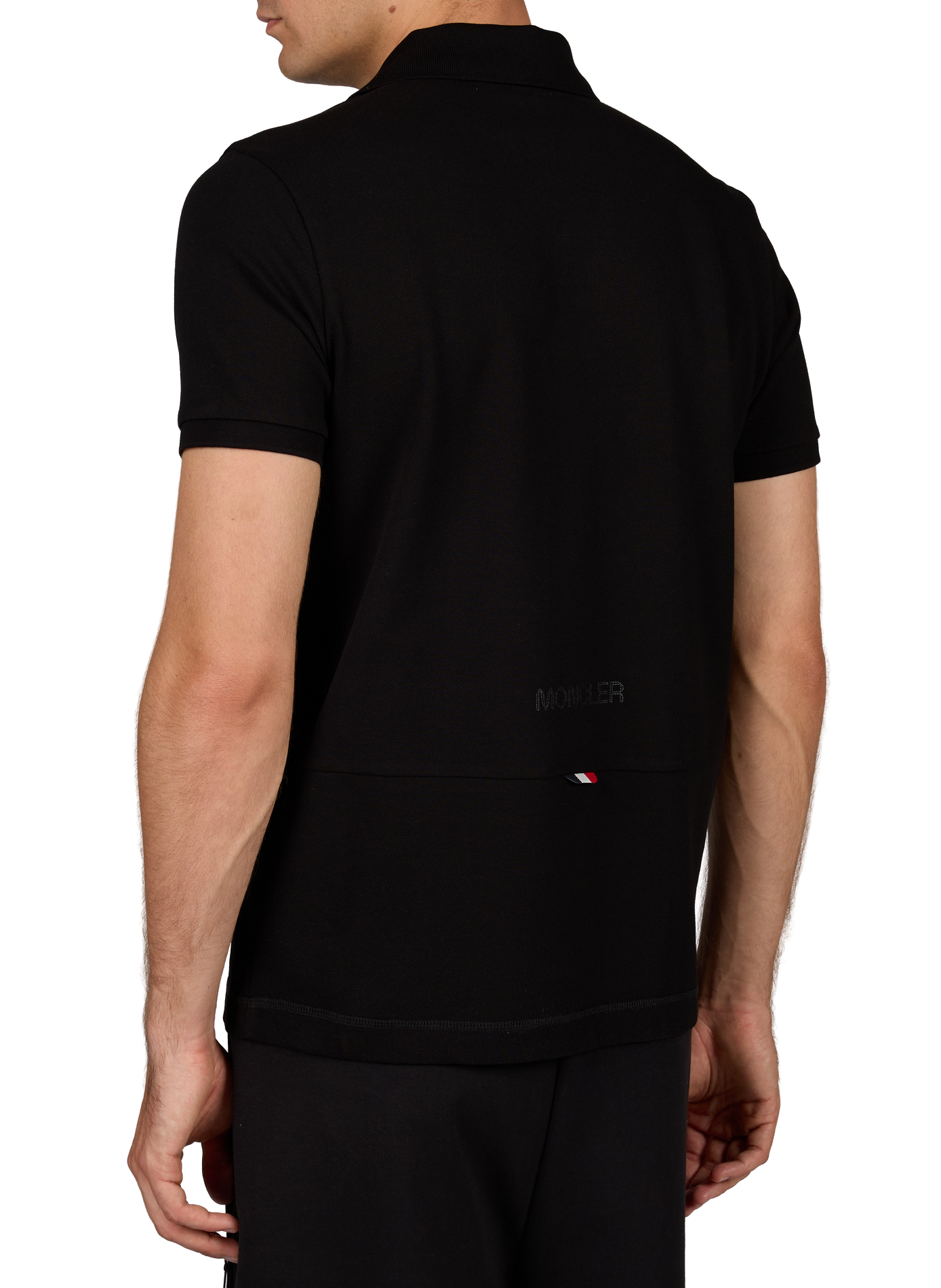 Polo met logo van piqué katoen MONCLER Zwart