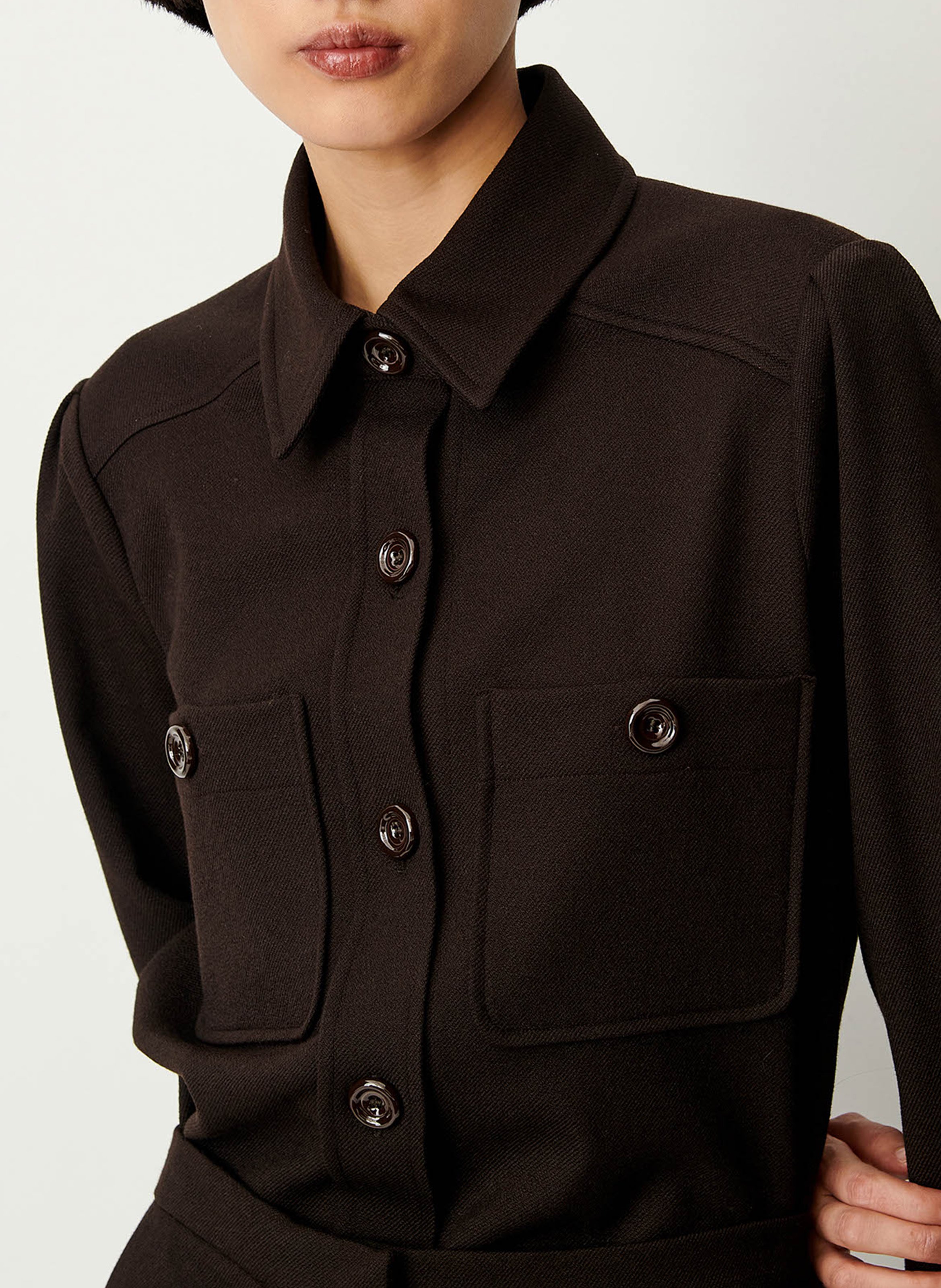 Chemise col classique droite theodore SESSUN Marron