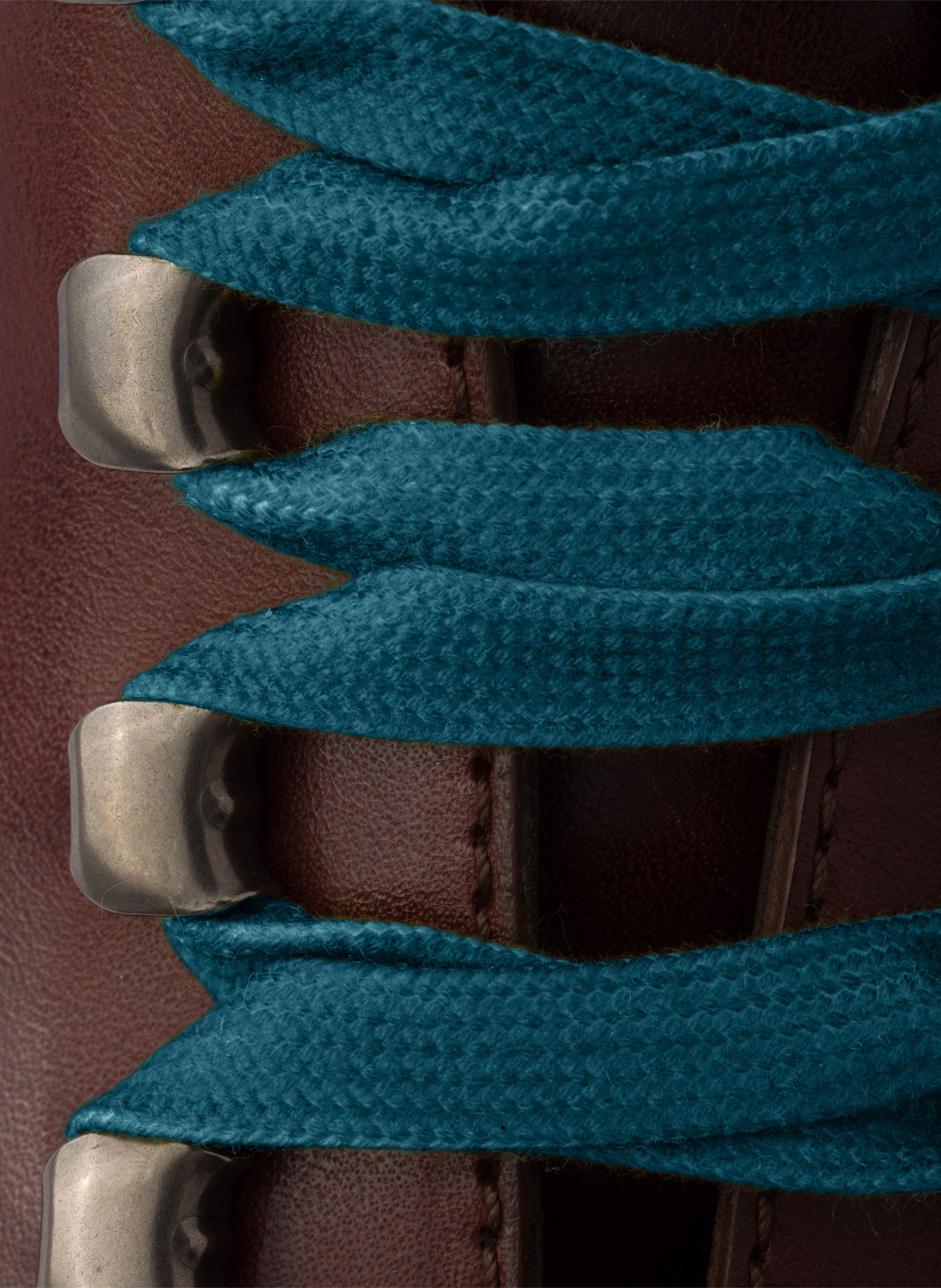 Chaussures à lacets en cuir vieilli PRADA Marron