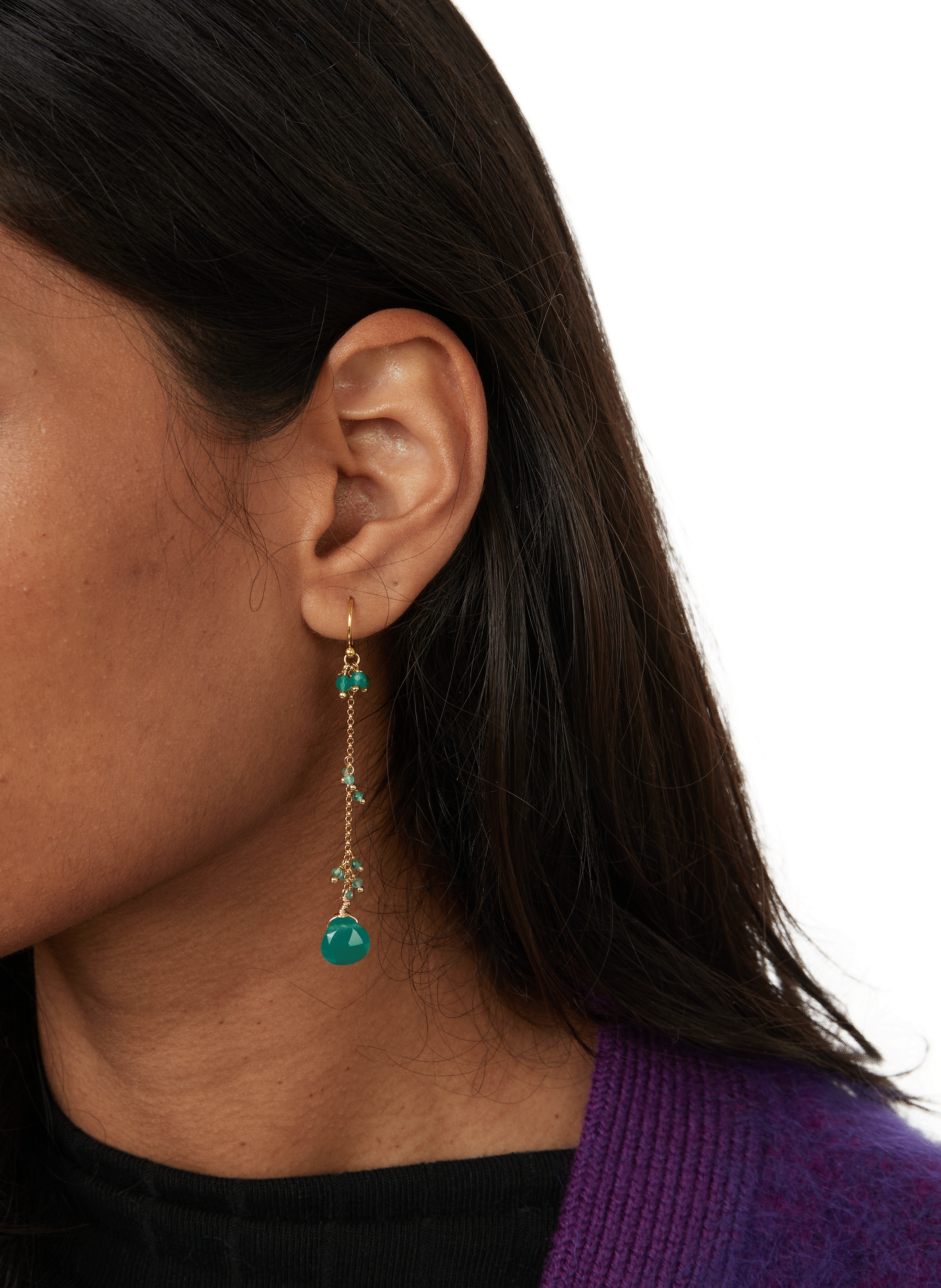 Julia L pearl pendant earrings LILO Green