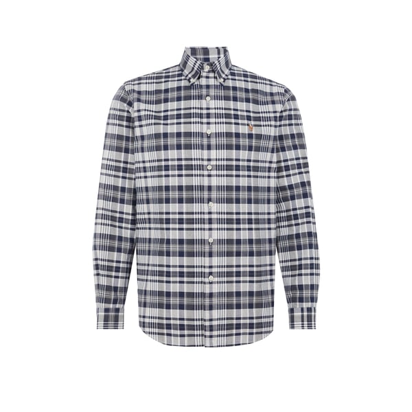 Chemise droite à carreaux en coton