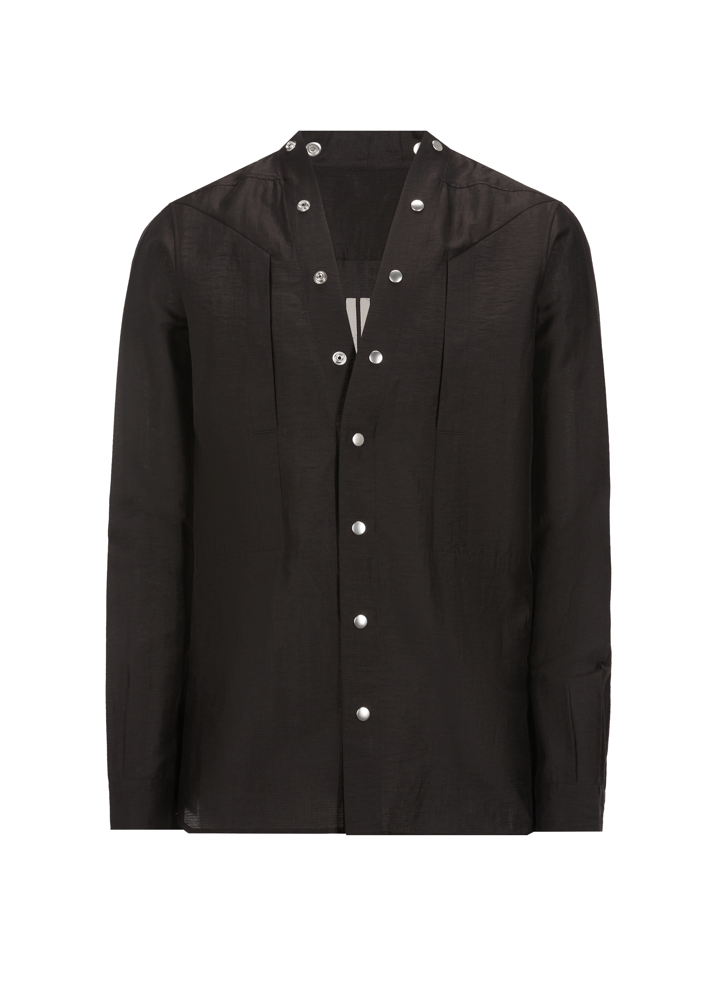 RICK OWENS Chemise Larry en lin et nylon Noir