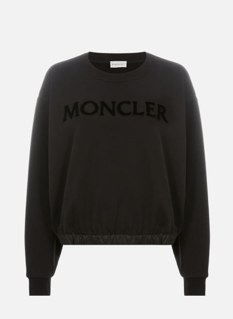Sweatshirt à logo en coton mélangé BlackMONCLER 