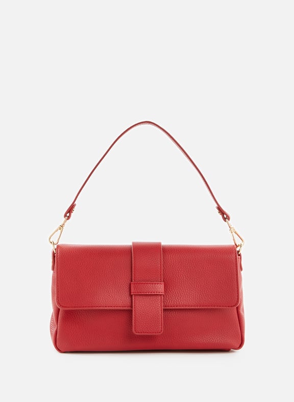 Baguette leather handbag Red by AU PRINTEMPS PARIS AU PRINTEMPS PARIS Baguette leather handbag Red