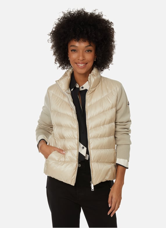 Doudoune avec empiecement en coton Beige