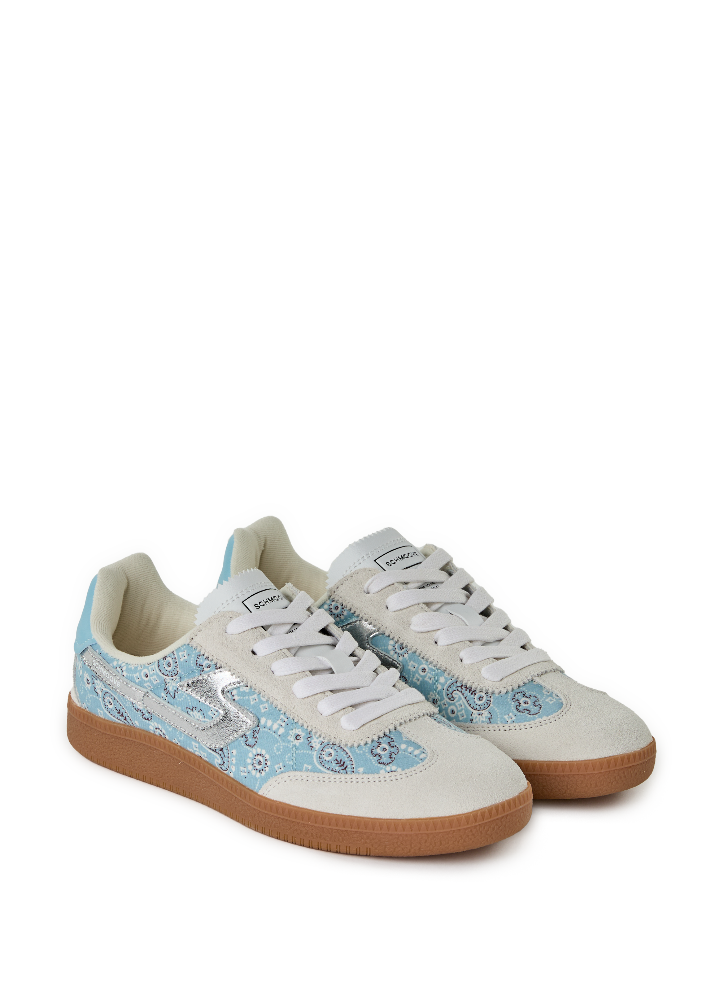 Baskets imprimées en cuir et coton SCHMOOVE Bleu