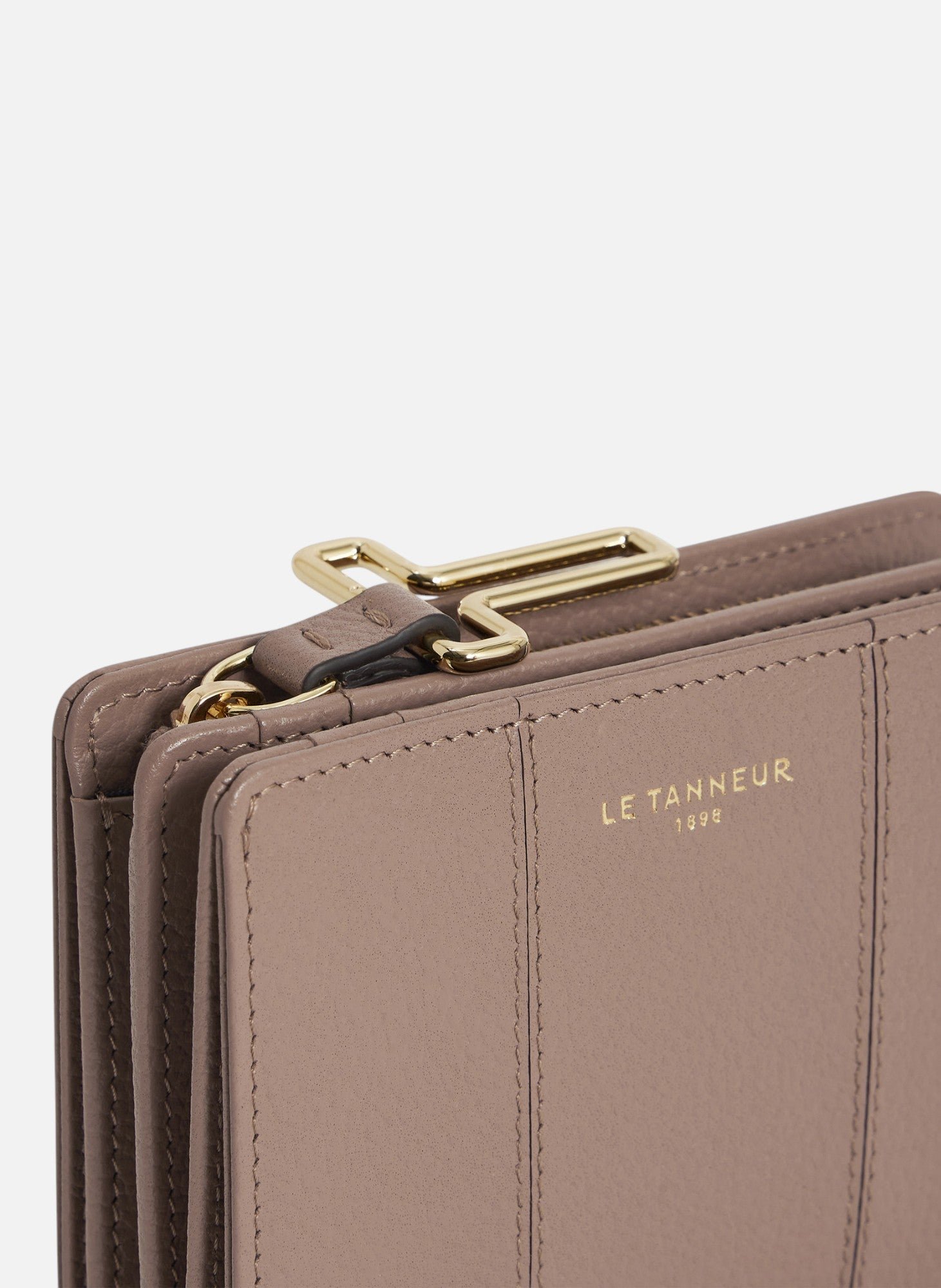 Petit portefeuille juliette en cuir grainé LE TANNEUR Gris