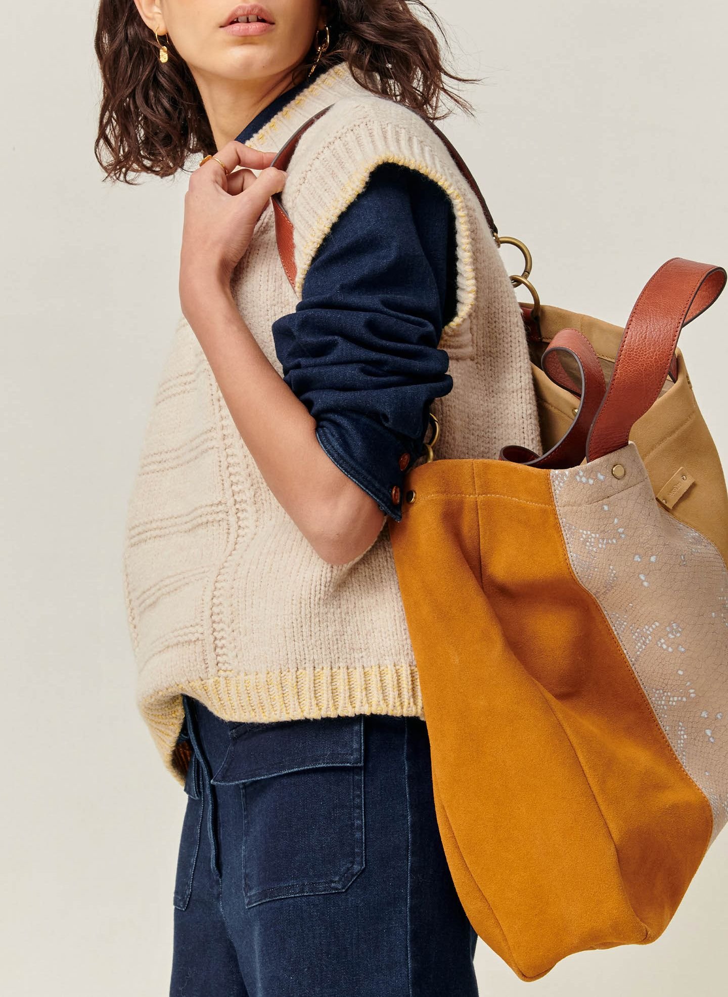 Pantalon flare en denim léger manhattan SESSUN Bleu