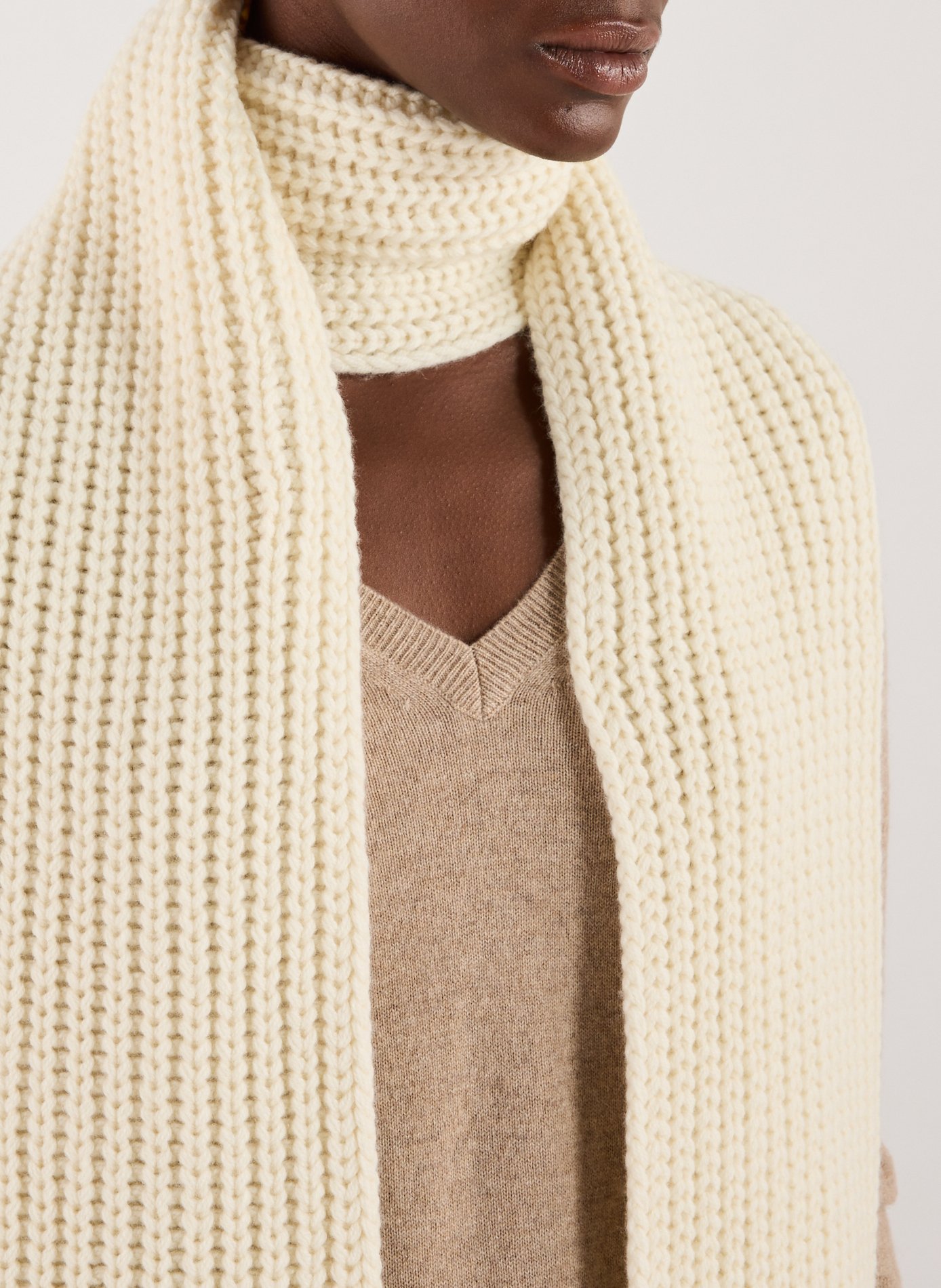 Wool and cashmere scarf MONCLER White