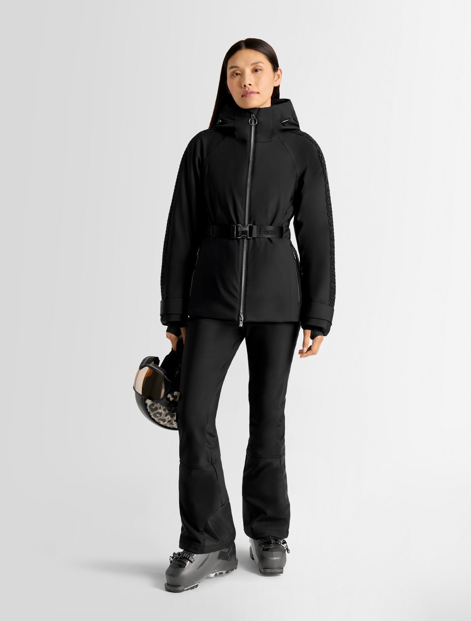 Veste de ski juno col panneaux côtés coupe ample FUSALP Noir