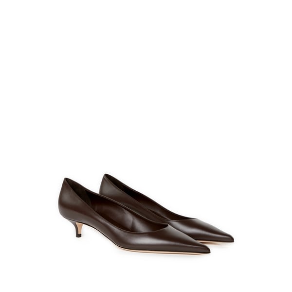 Jimmy Choo Stylish Kitten Heel Pointed Toe Pumps In Brown
