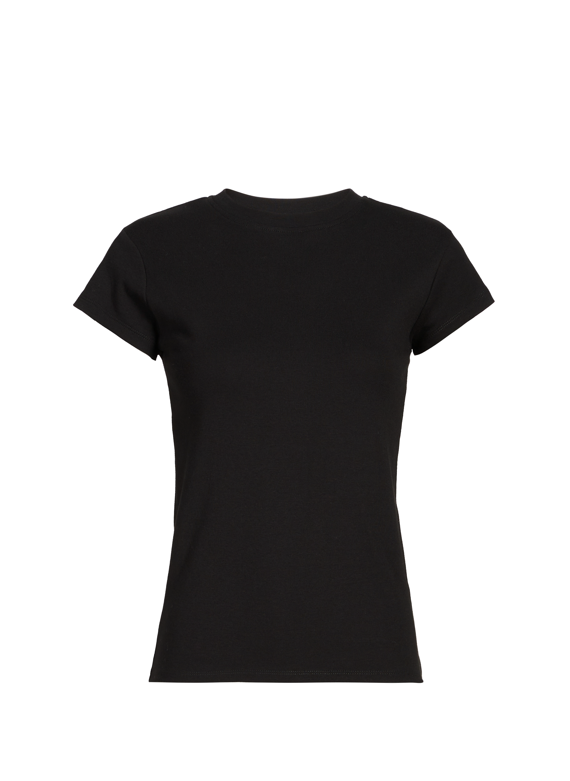 T-shirt uni à col rond TOPSHOP Noir