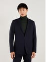 Veste de costume col tailleur en laine mélangée | Bleu by AU PRINTEMPS PARIS AU PRINTEMPS PARIS Veste de costume col tailleur en laine mélangée | Bleu