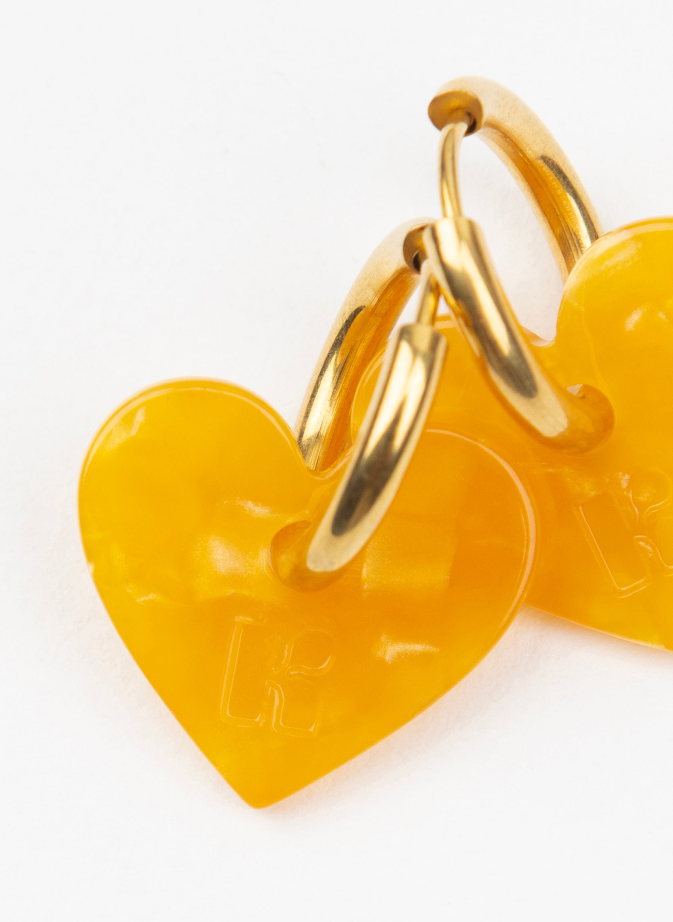 Boucles d'oreilles lova lova avec anneaux en acier inoxydable doré Orange