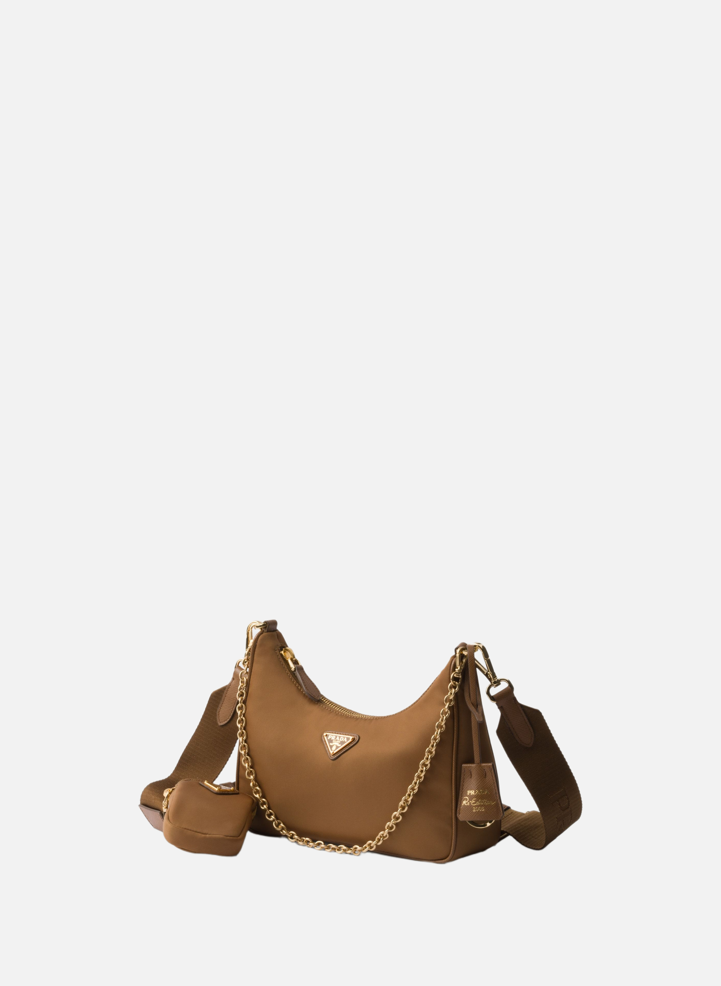 Sac prada re-edition 2005 en re-nylon PRADA Marron