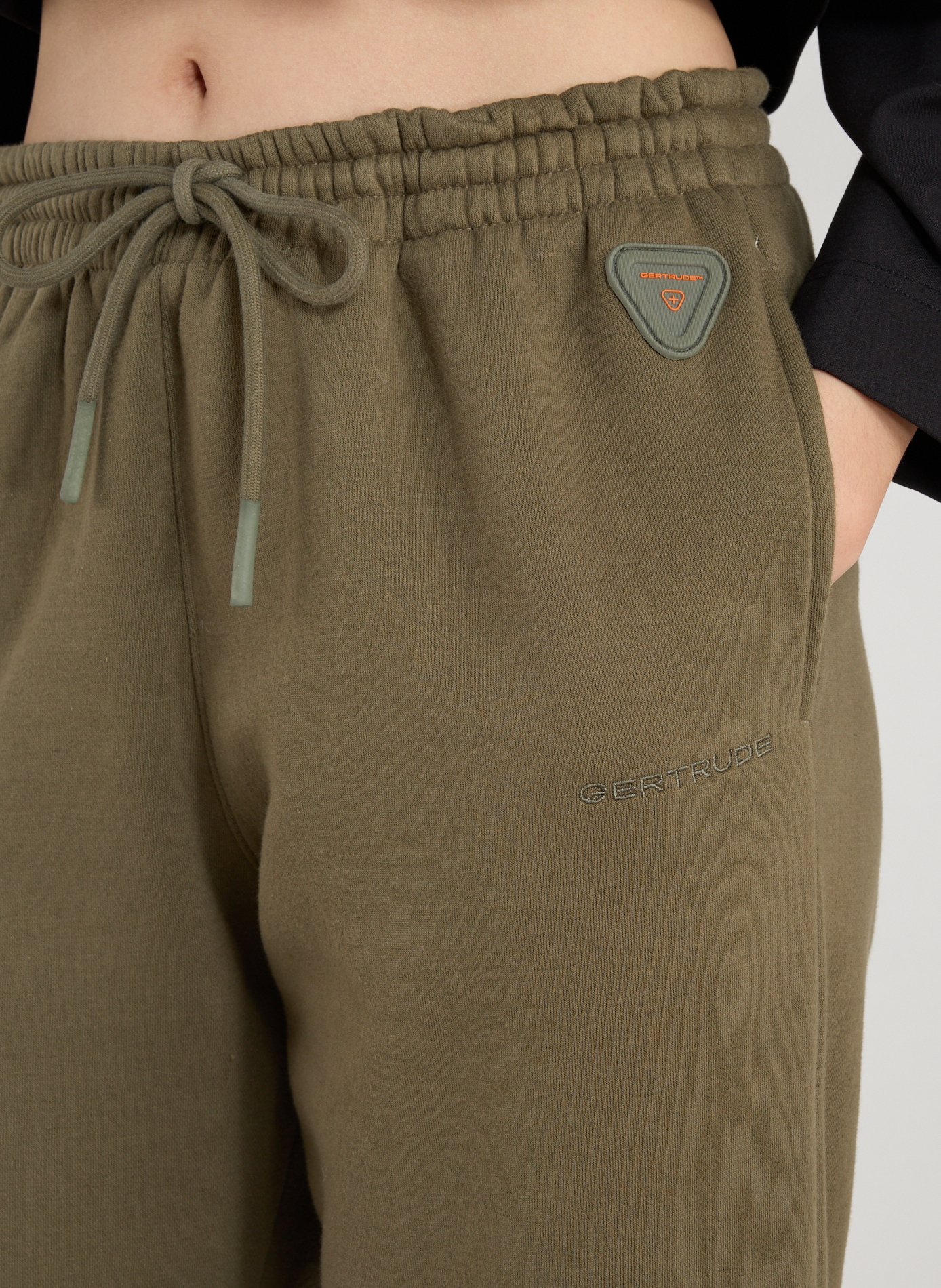 Straight sweatpants in blended cotton GERTRUDE ET GASTON Khaki