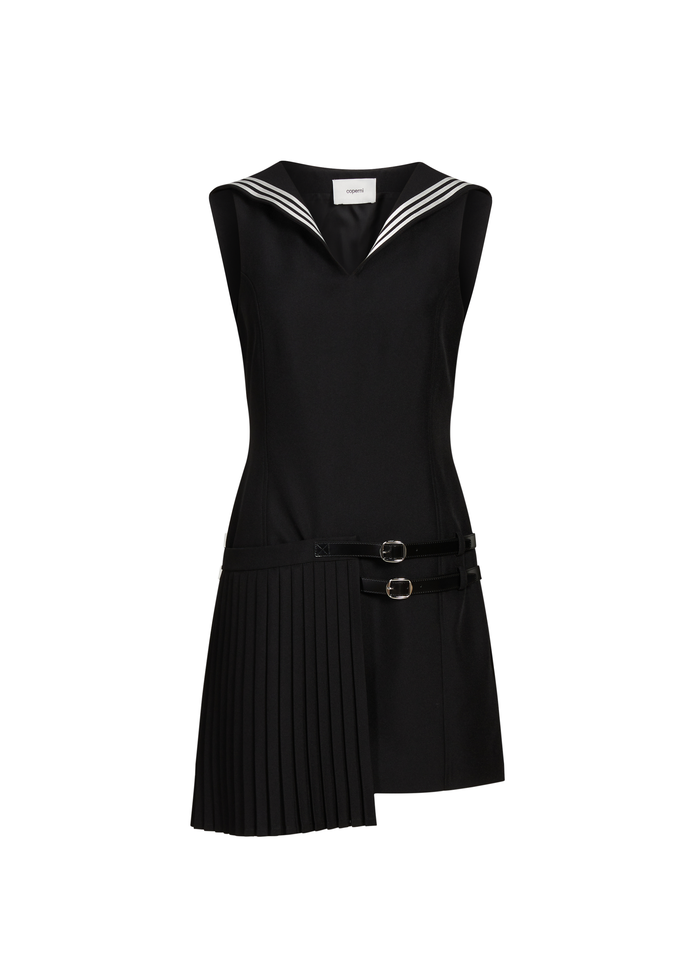 Asymmetric mini dress with sailor collar COPERNI Black