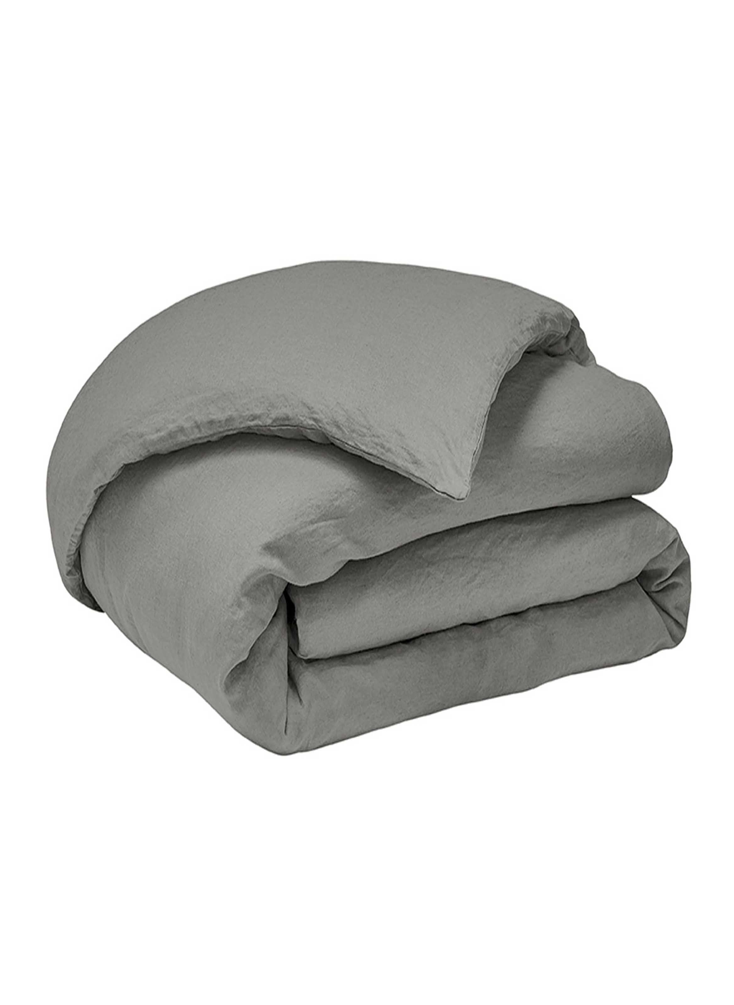 Housse de couette unie en lin lavé, made in france, nouvelle vague ALEXANDRE TURPAULT Gris