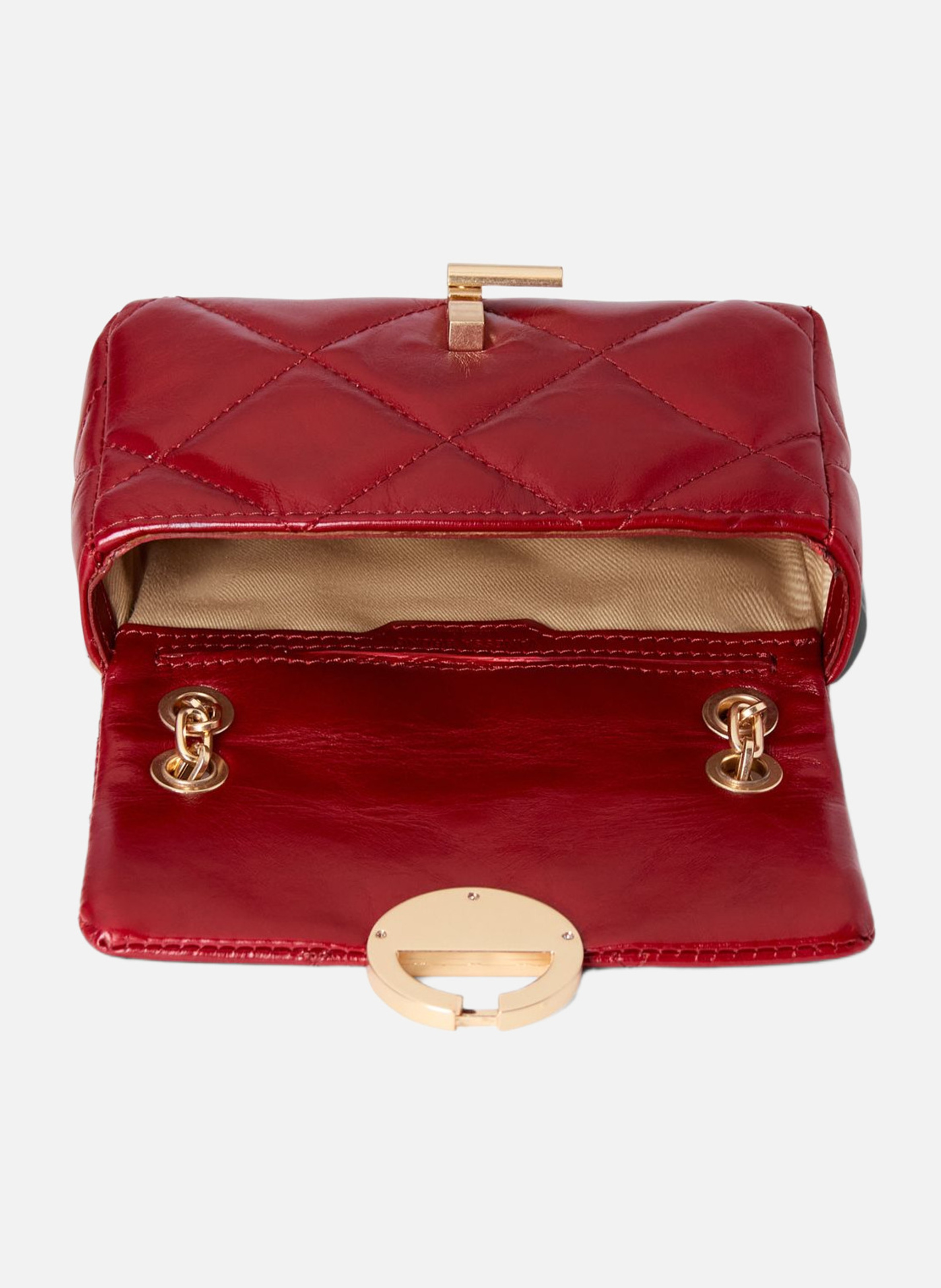 Petit sac moon en cuir VANESSA BRUNO Rouge