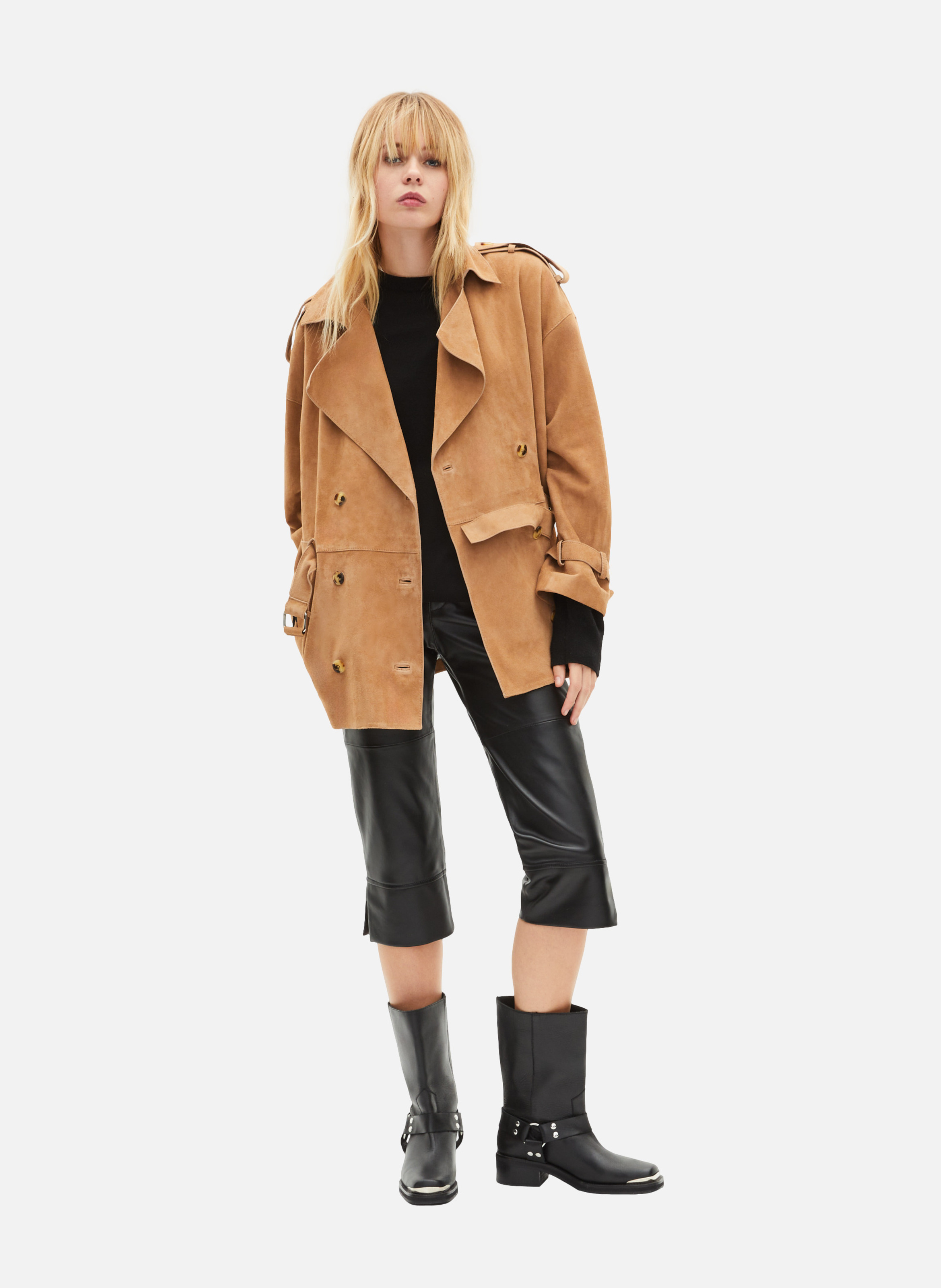 Blouson en cuir THE KOOPLES Beige