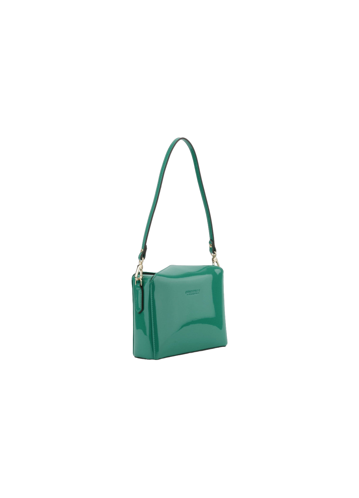 Cassetta vernis | sac porté épaule en cuir de vachette POURCHET Vert