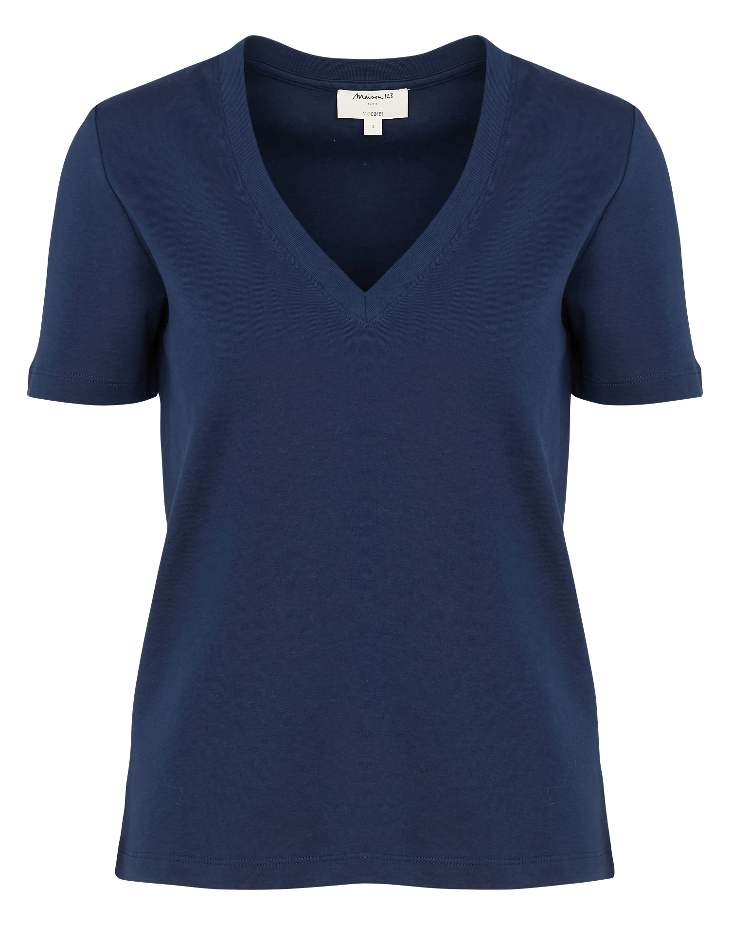 Tee-shirt droit col v en coton dana MAISON 123 Violet