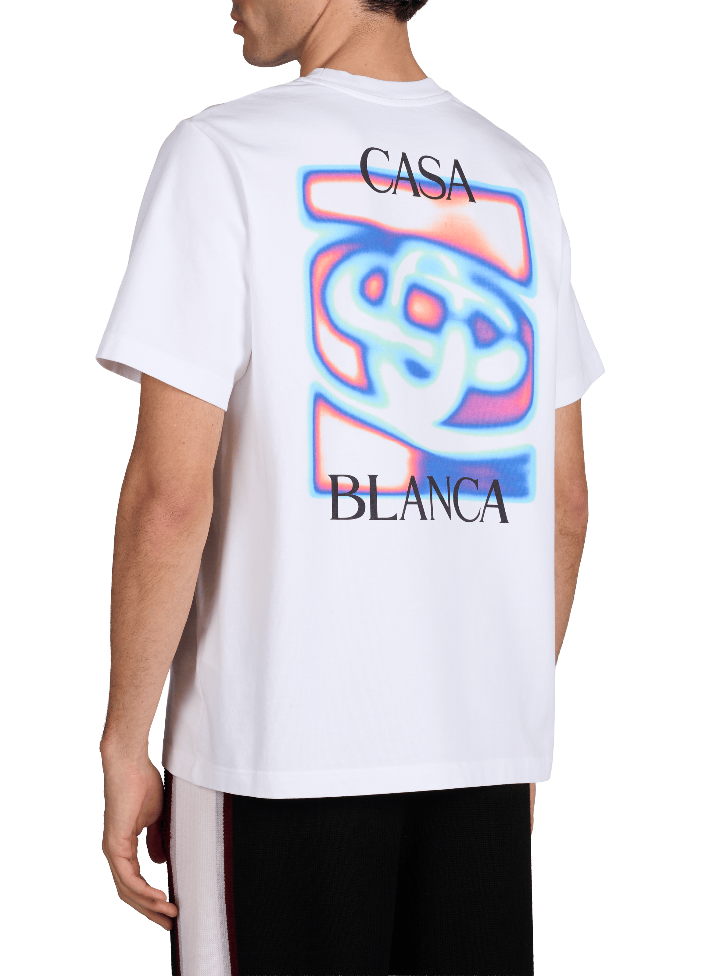 T-shirt imprimé à col rond en coton CASABLANCA PARIS Blanc