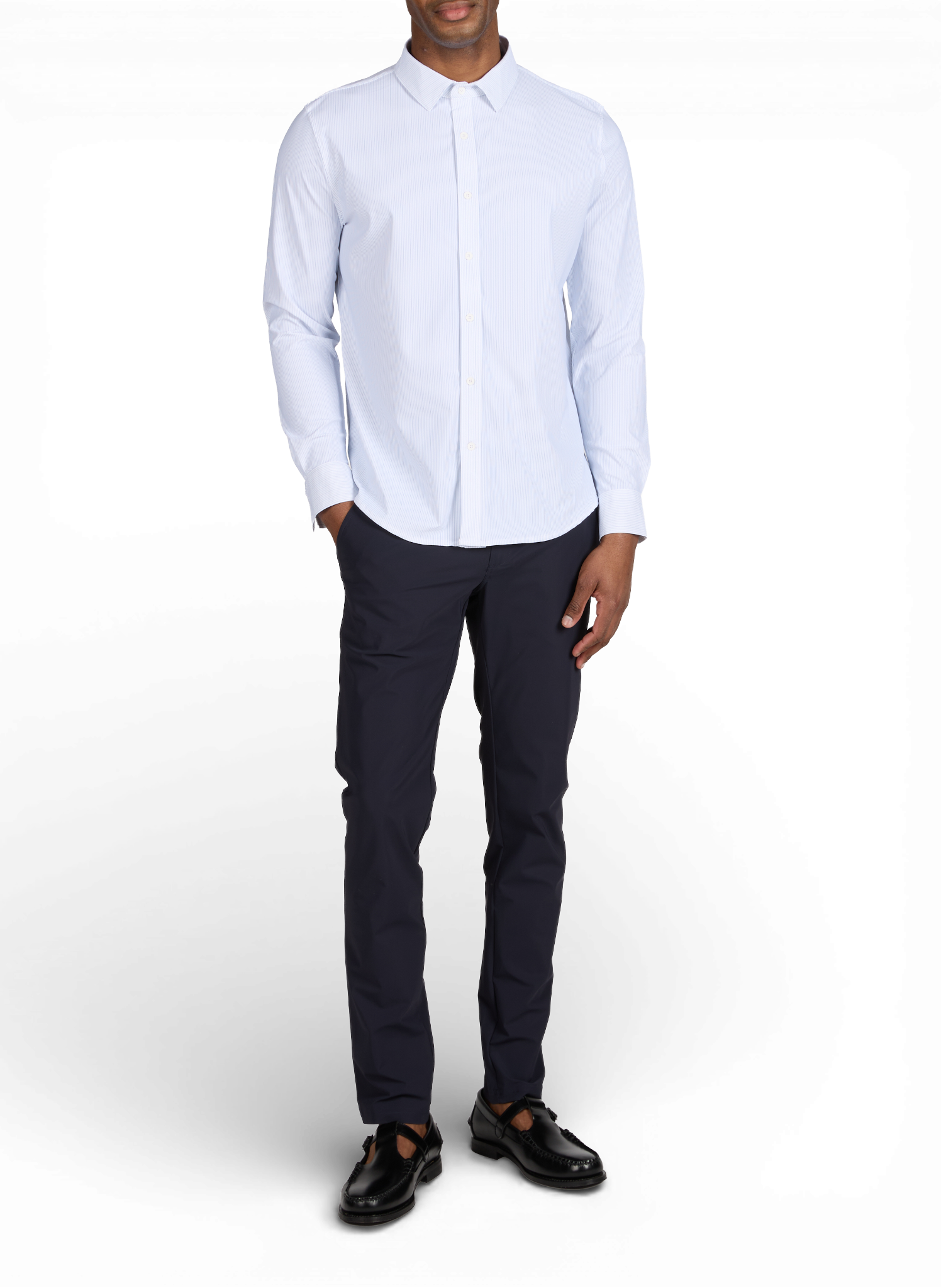 Straight striped shirt by Jean Murcie 1789 CALA Blue