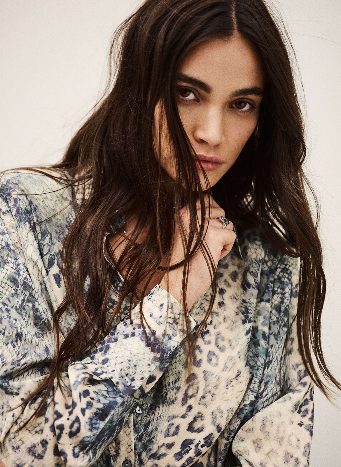 Chemise droite col classique imprimée cornelia BA&SH Bleu