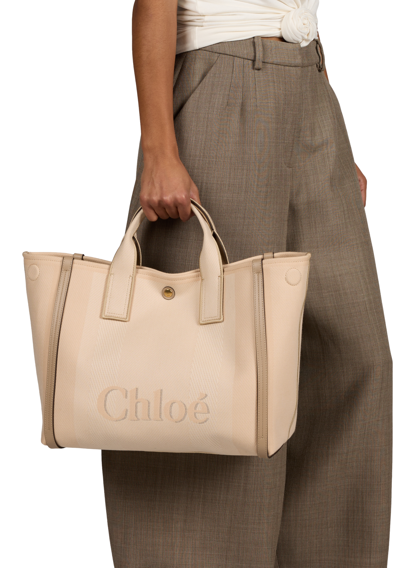 Sac cabas Carry en cuir de veau CHLOÉ Beige