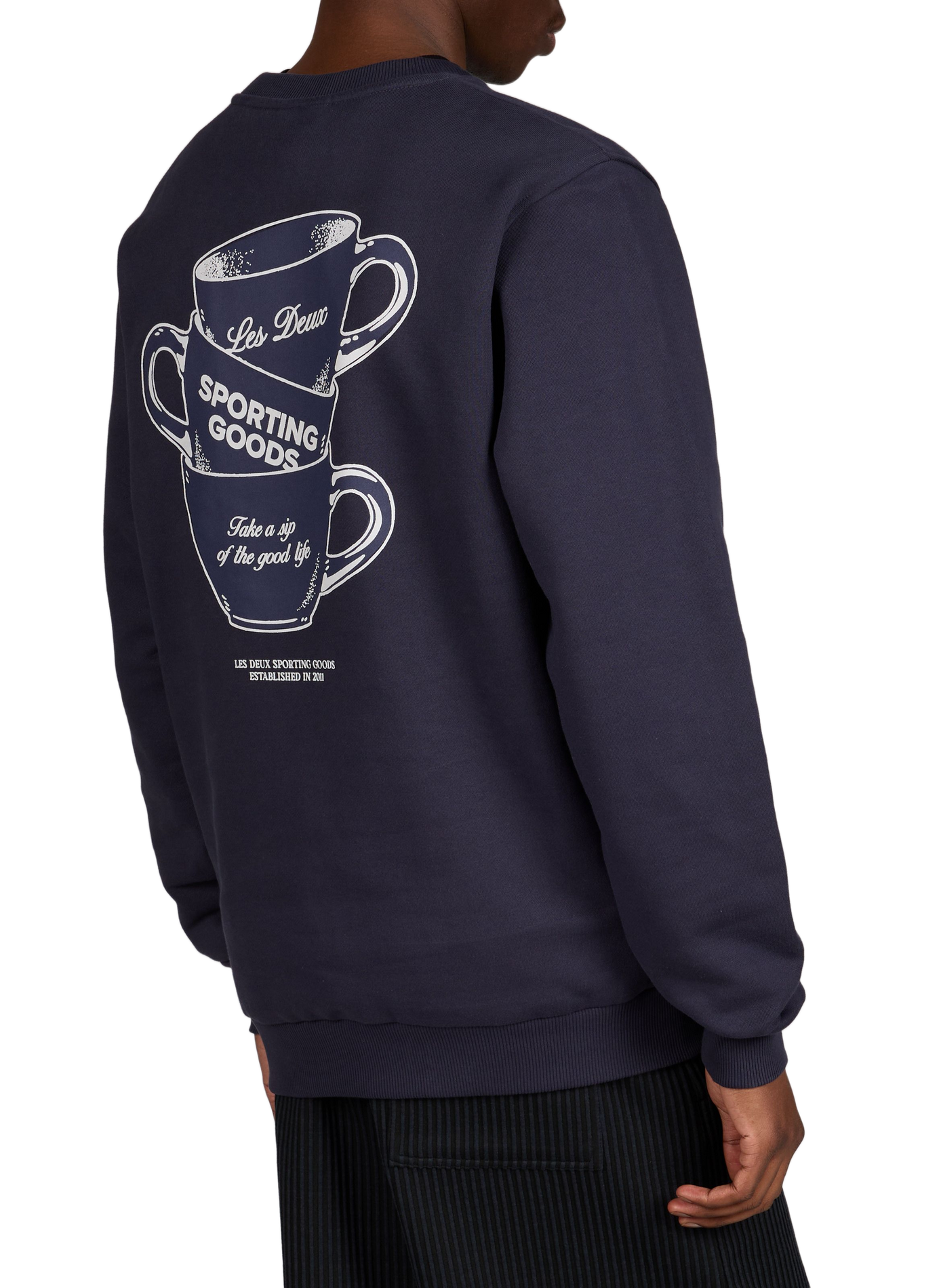 Printed cotton sweatshirt LES DEUX Blue