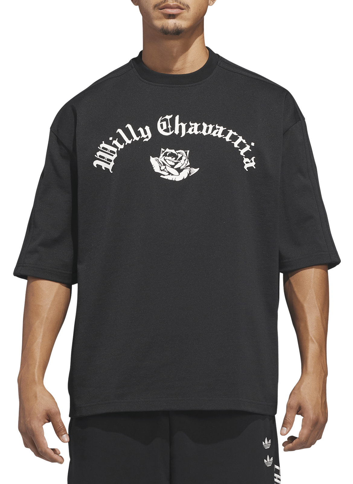 T-shirt à imprimé en coton mélangé ADIDAS Noir