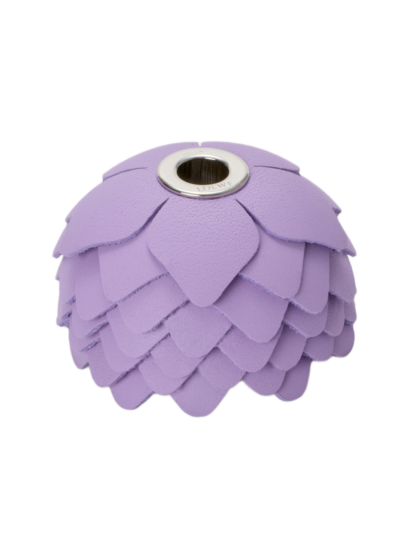 Petit charm fleurs en cuir de veau et laiton LOEWE Violet