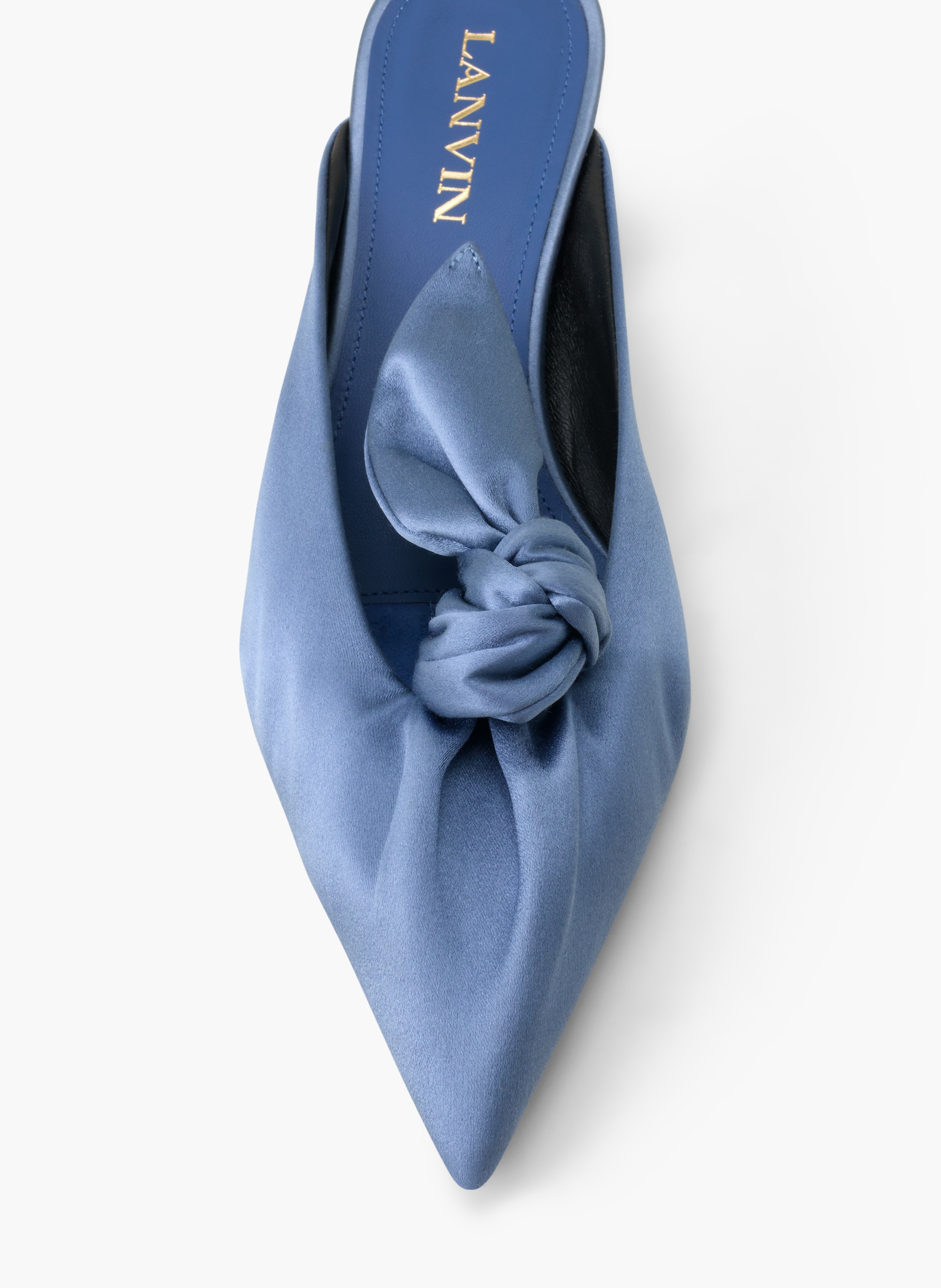Mule à talon midnight step noeud en satin LANVIN Bleu