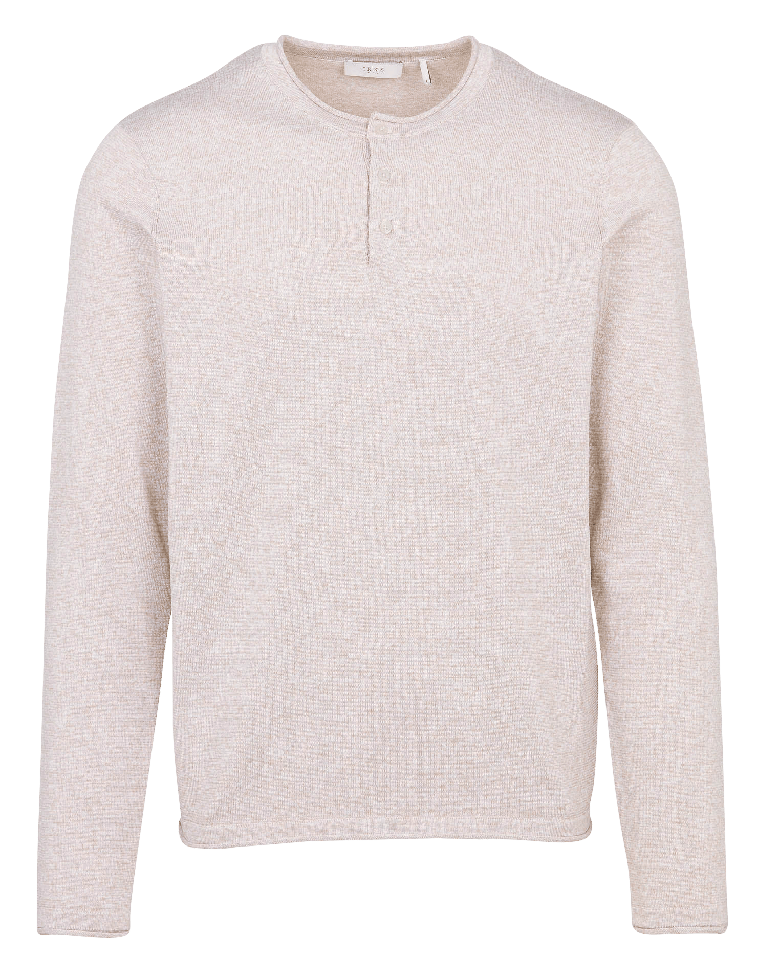 Pull droit col tunisien chiné IKKS Beige