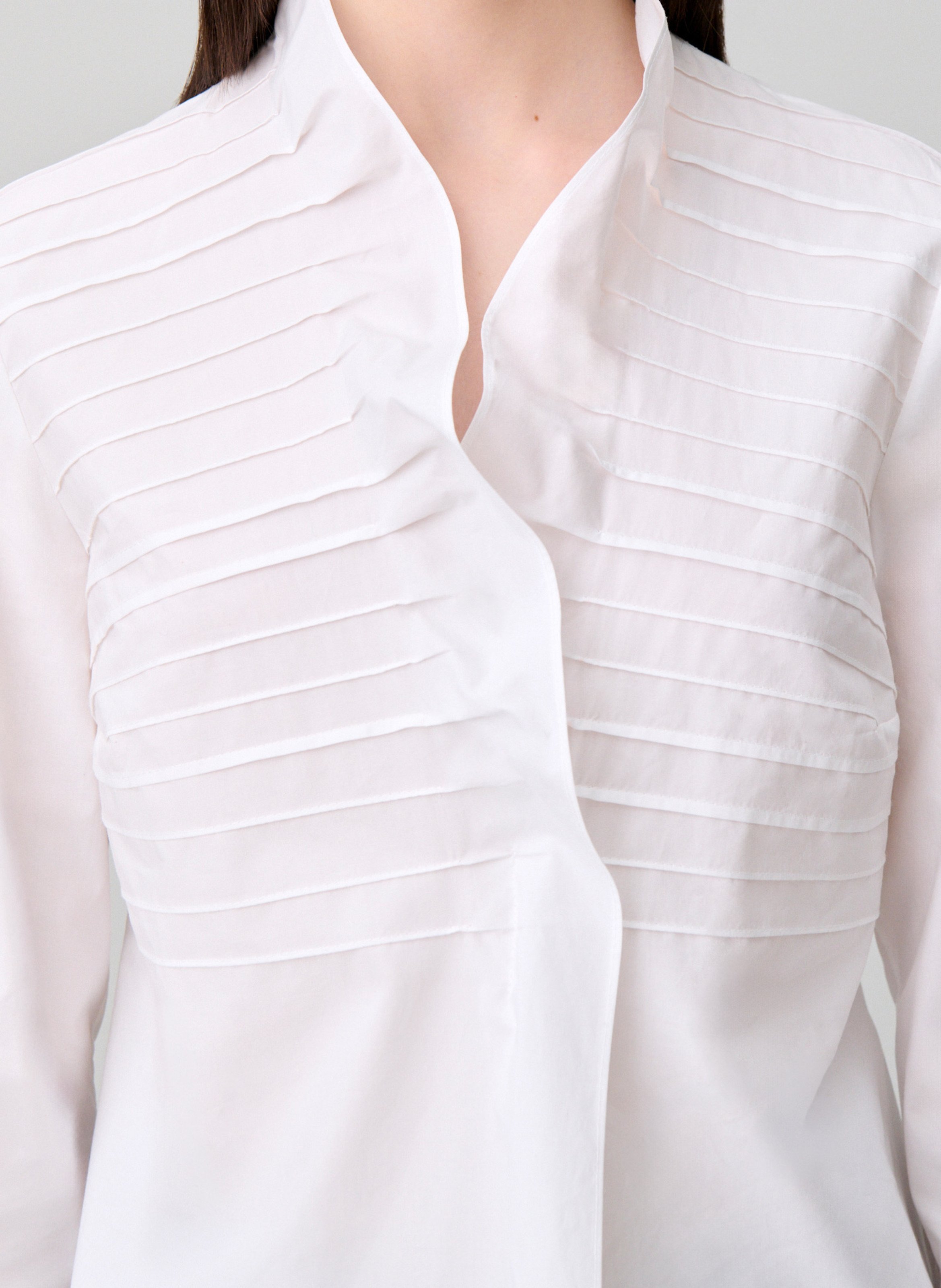 Chemise droite plissée unie CLAUDIE PIERLOT Blanc
