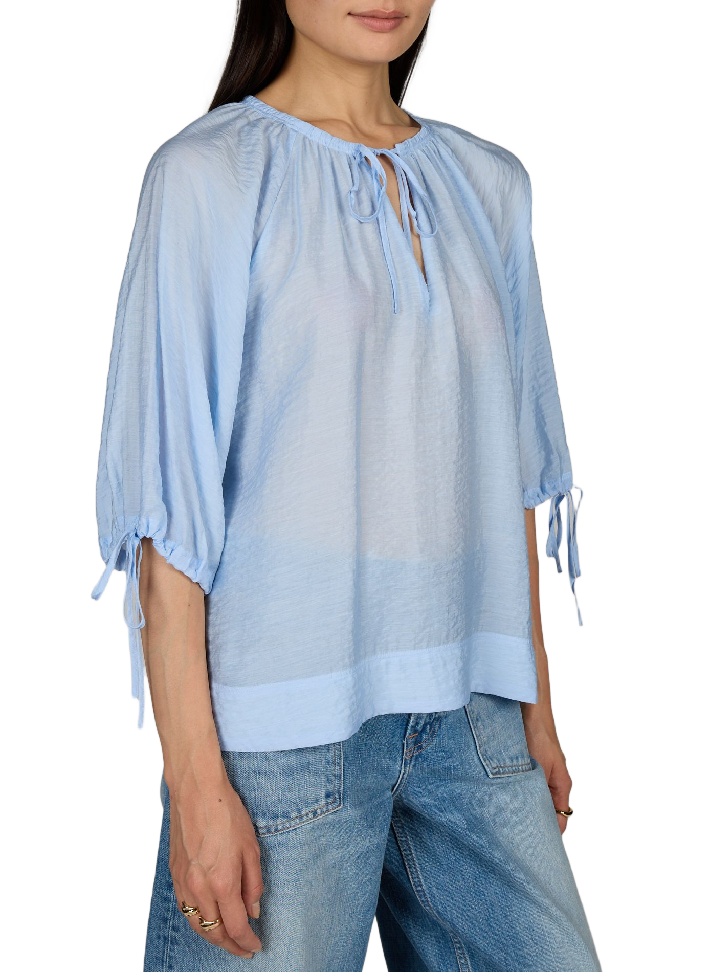 Satin Oversized Samatera Blouse SAMSOE SAMSOE Blue
