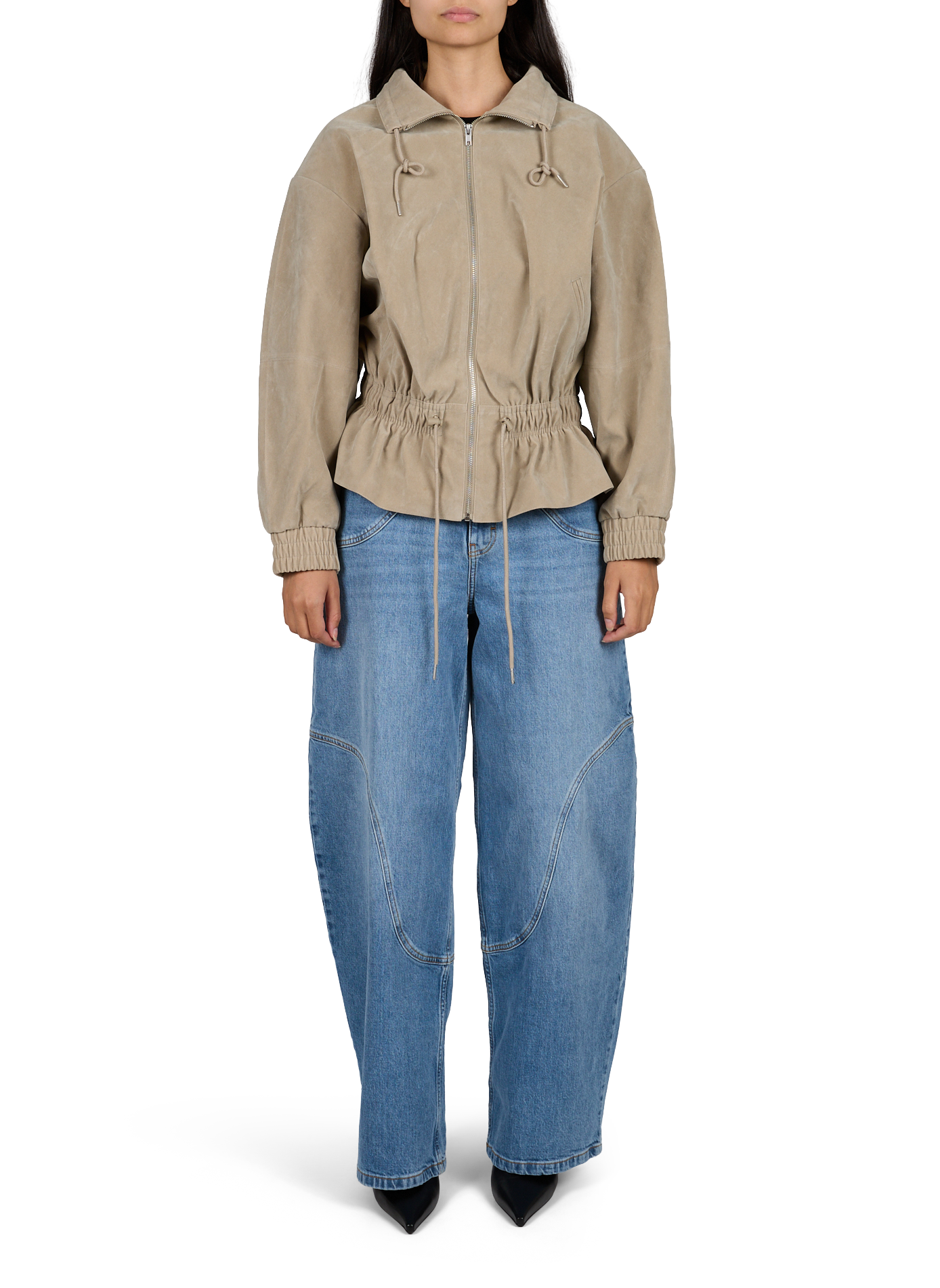Oversized Jacke mit Stehkragen TOPSHOP Grau