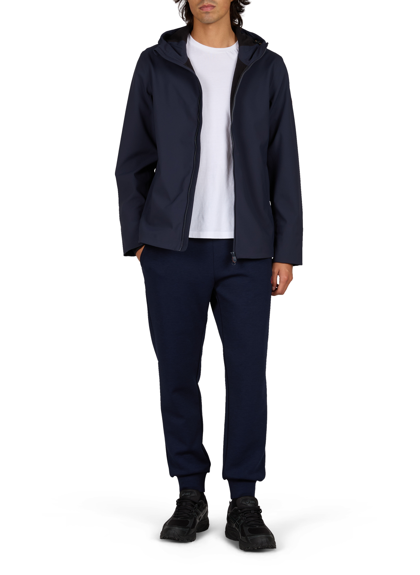Plain straight zip-up high-neck jacket SAVE THE DUCK Blue