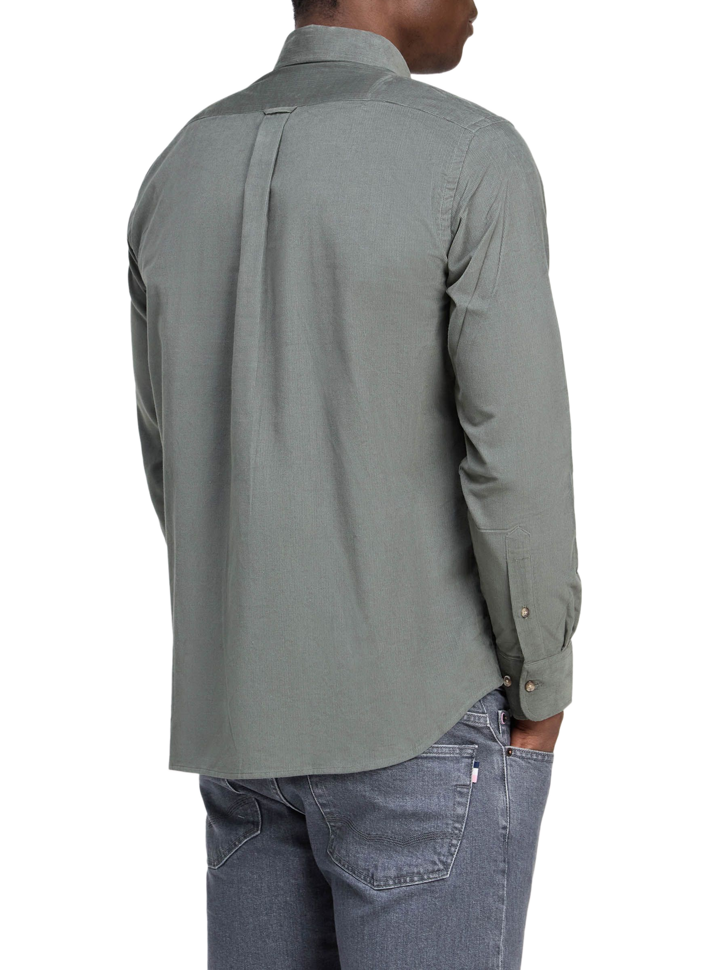Chemise côtelé droit en coton EDEN PARK Kaki