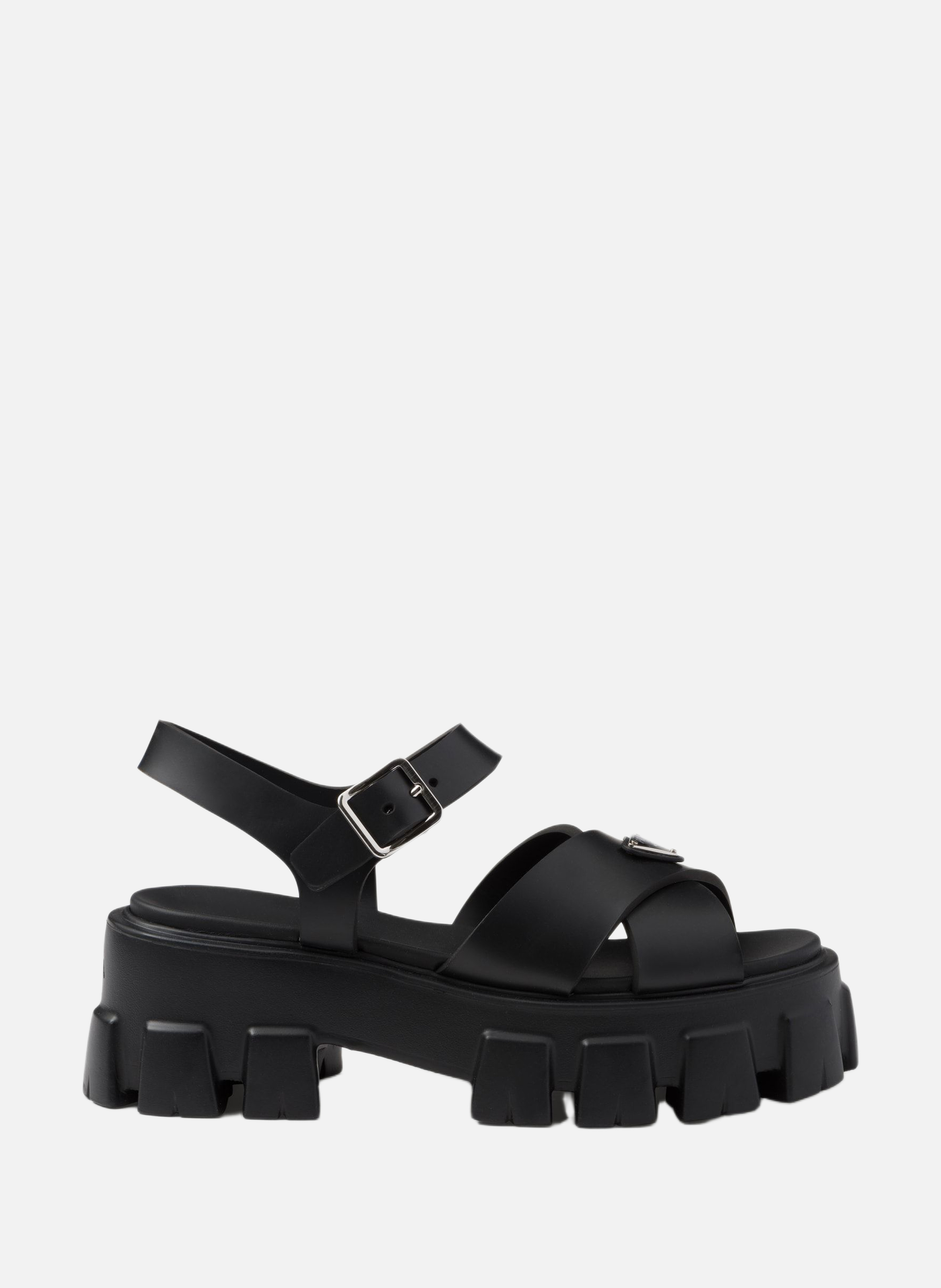 Sandales monolith en gomme PRADA Noir