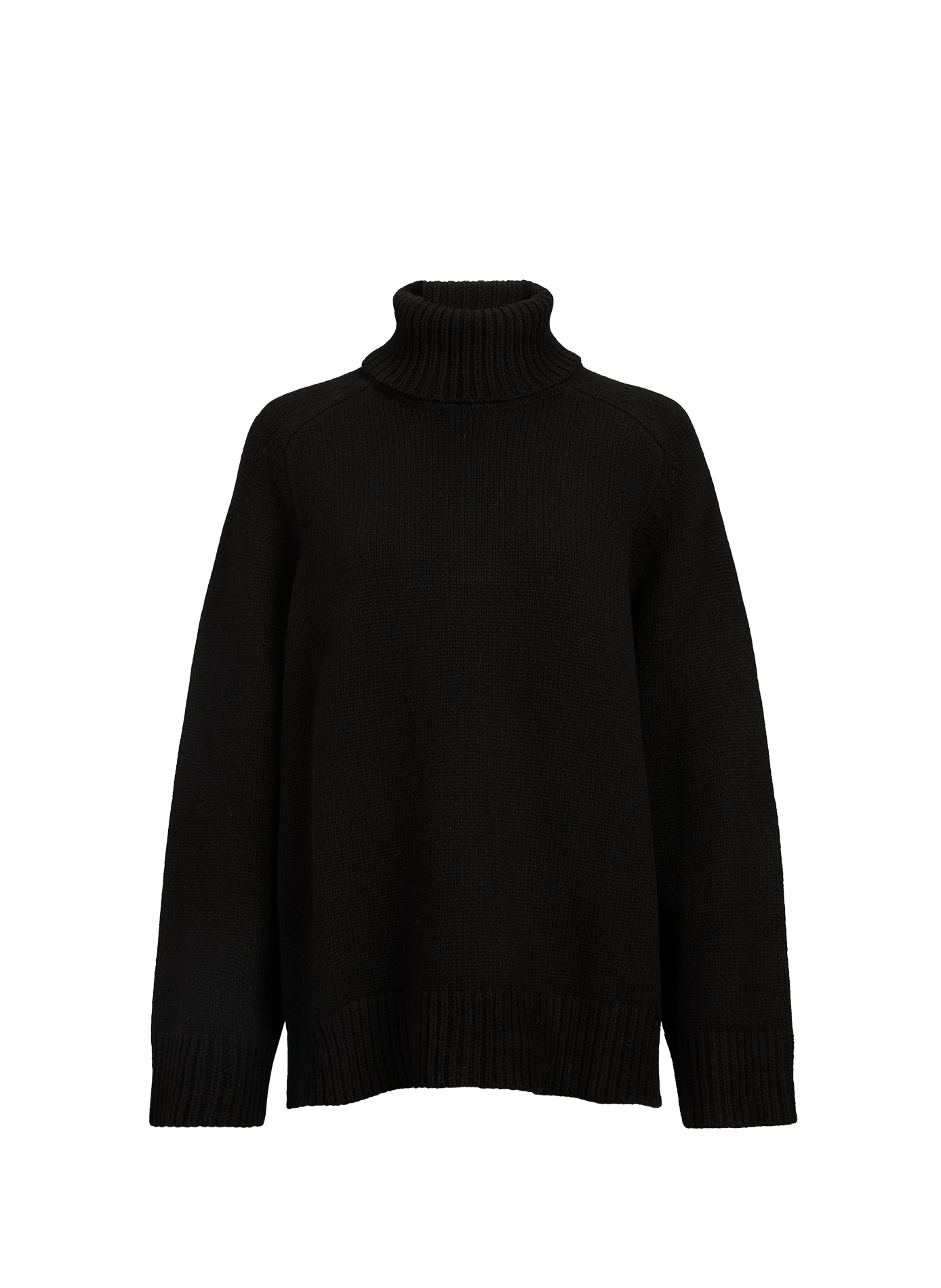 Oversized roll-neck jumper in a wool blend SAMSOE SAMSOE Black
