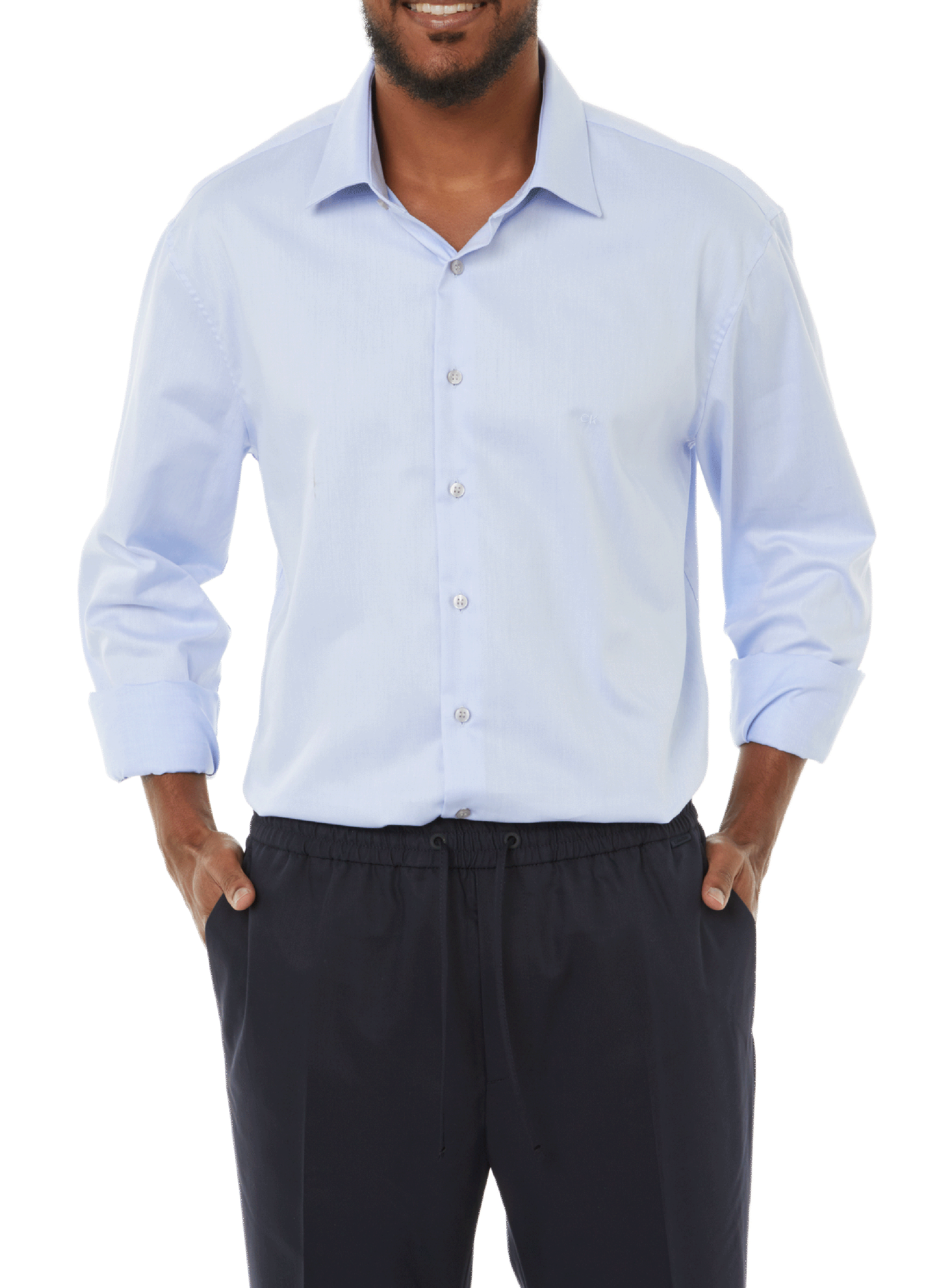 Gerade geschnittenes Hemd aus Bio-Baumwolle CALVIN KLEIN Blau